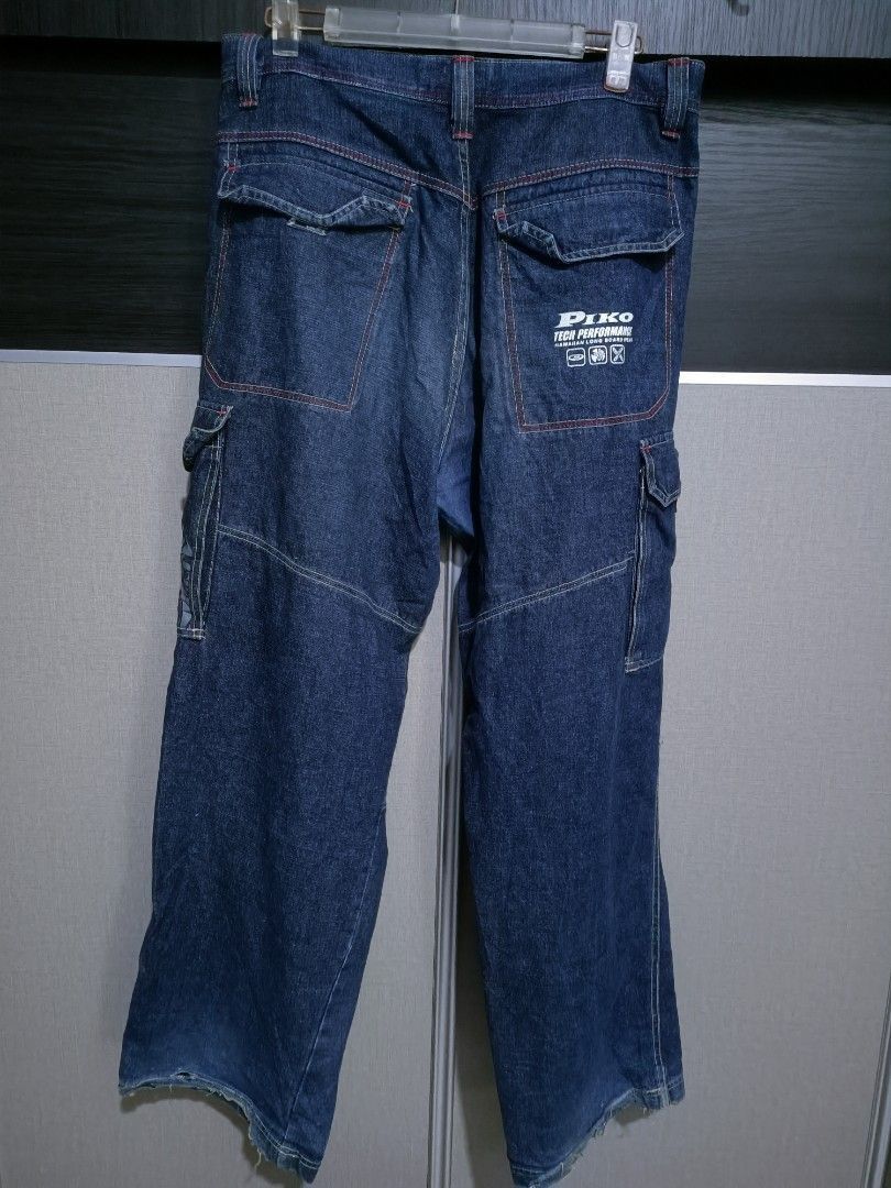 Japanese Brand Vintage Piko Baggy Tribal Cargo Denim Size US 36 / EU 52 - 3 Thumbnail