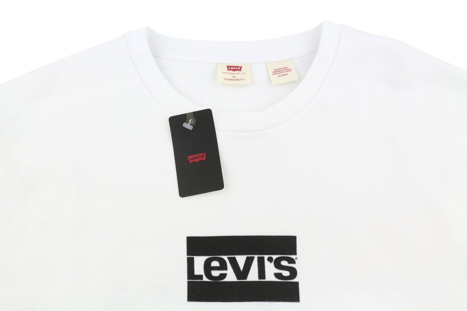 Levi's STANDARD FIT XL White Crew Neck Logo Cotton Pullover 87106 Size US XL / EU 56 / 4 - 5 Thumbnail