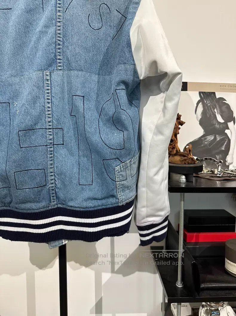 Greg Lauren Greg Lauren Silk-Panelled Distressed Pudding Baseball Jack Size US M / EU 48-50 / 2 - 6 Thumbnail