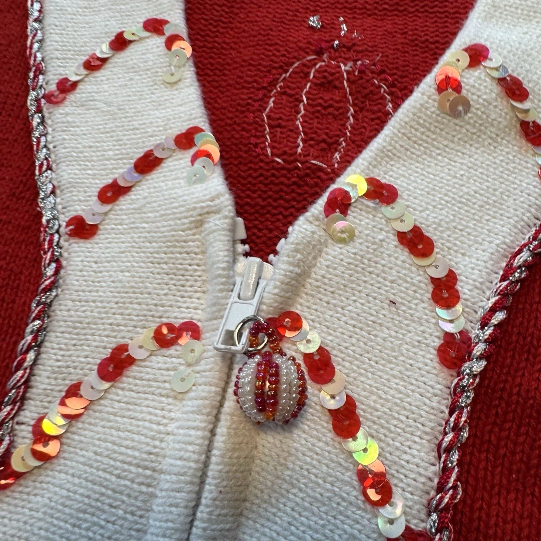Vintage VINTAGE Storybook Knits Christmas Zip Sweater Women’s Medium Cardigan Knit Size M / US 6-8 / IT 42-44 - 5 Thumbnail