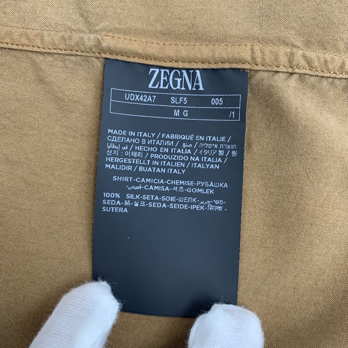 Z Zegna Zegna Brown Silk Long Sleeve Shirt K26WX Size US M / EU 48-50 / 2 - 7 Thumbnail