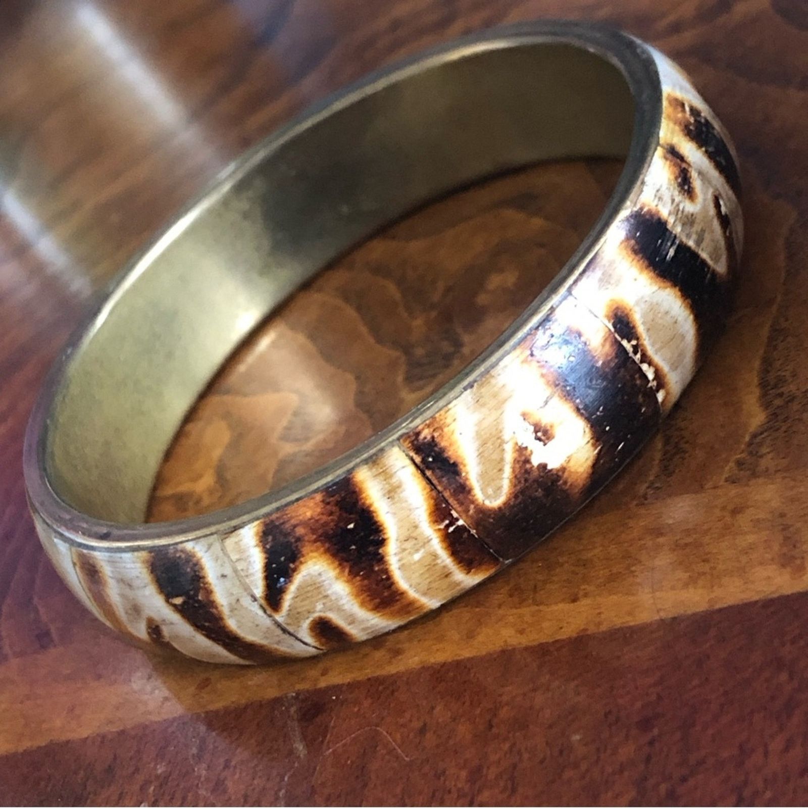 Vintage Vintage solid brass rare nautilus fossil bangle bracelet NWT Size ONE SIZE - 2 Thumbnail