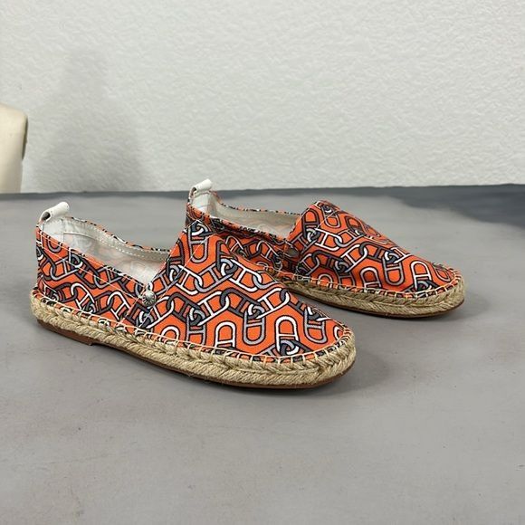 Hermes Hermes Printed Woven Chain Jute Espadrille Flats Size US 8 / IT 38 - 1 Thumbnail