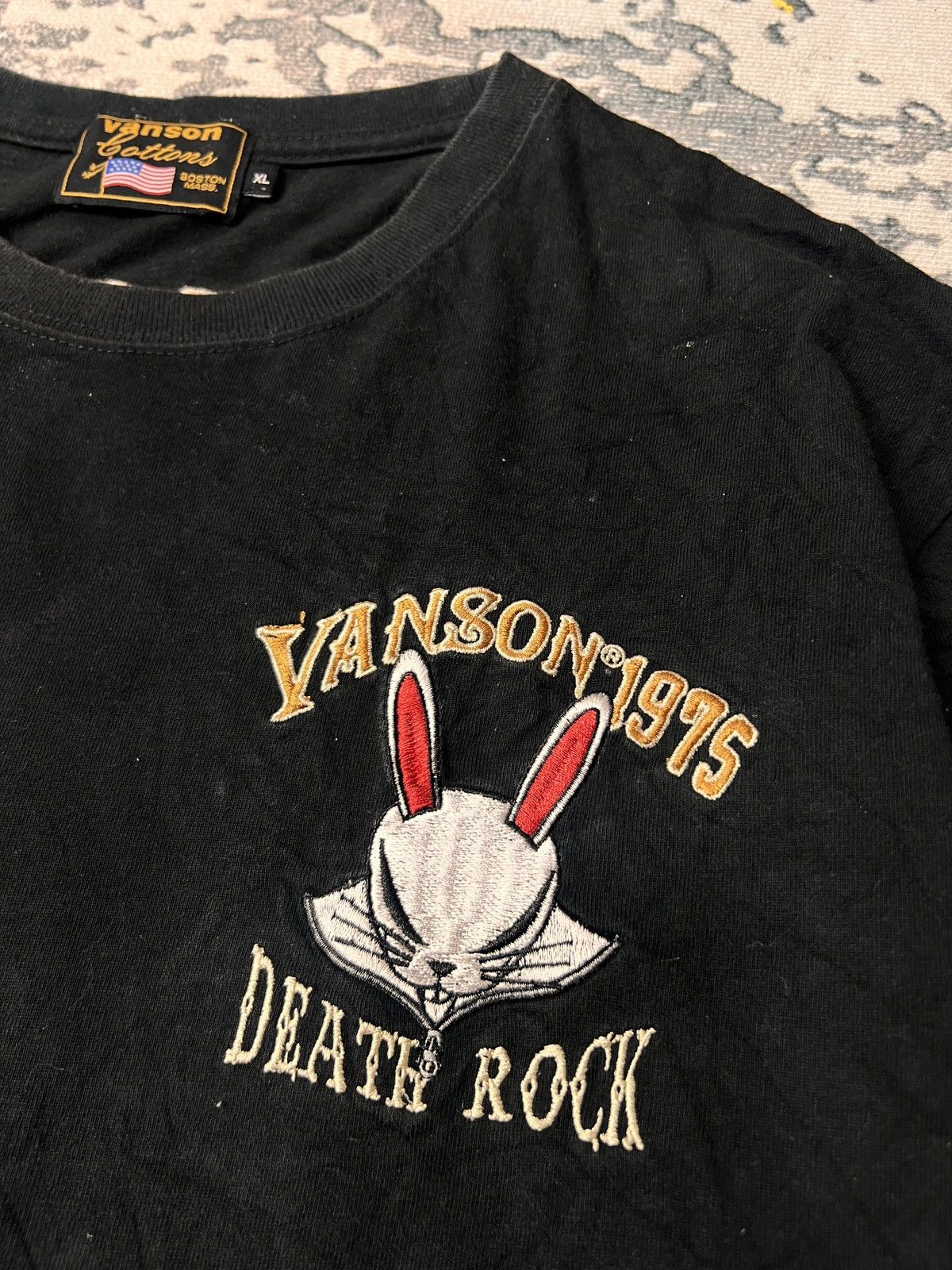 Vanson Leathers Vanson Death Rabbit Embroided Ls Tshirt Size US XL / EU 56 / 4 - 8 Thumbnail