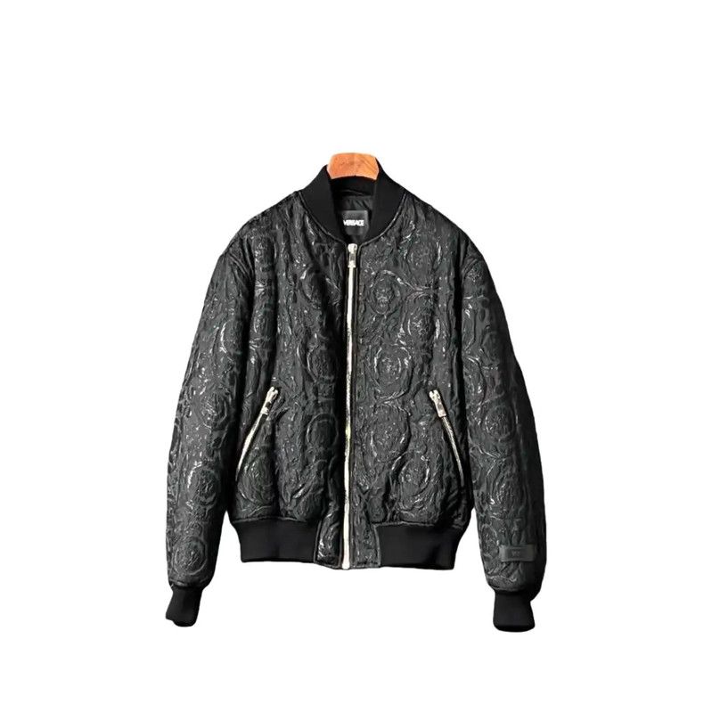 Versace Versace Black Printed Long Sleeve Bomber Jacket 0089 Size US S / EU 44-46 / 1 - 1 Thumbnail