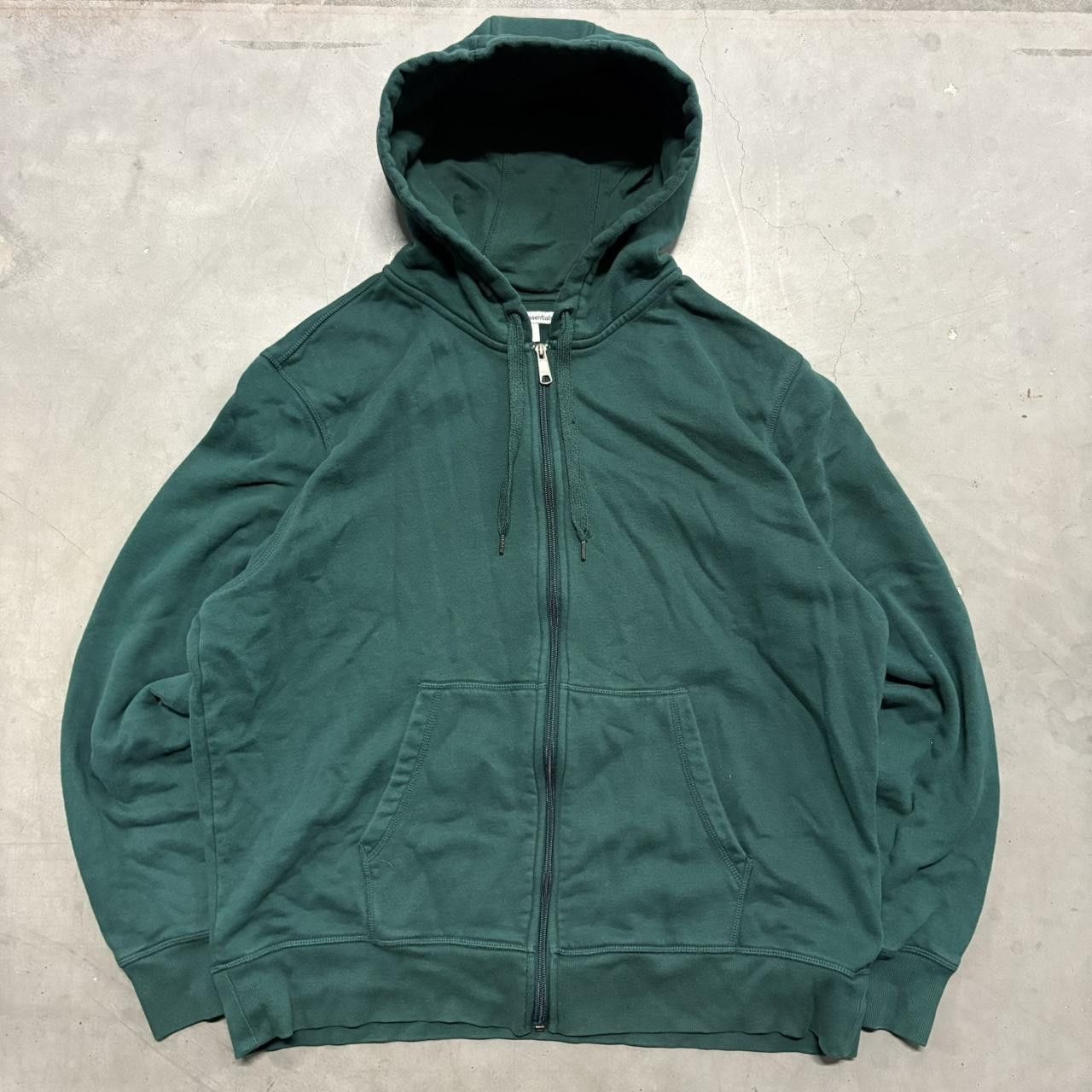 Vintage Crazy Vintage Y2K/2000s Blank Green Minimalist Zipup Hoodie! Size US L / EU 52-54 / 3 - 1 Thumbnail