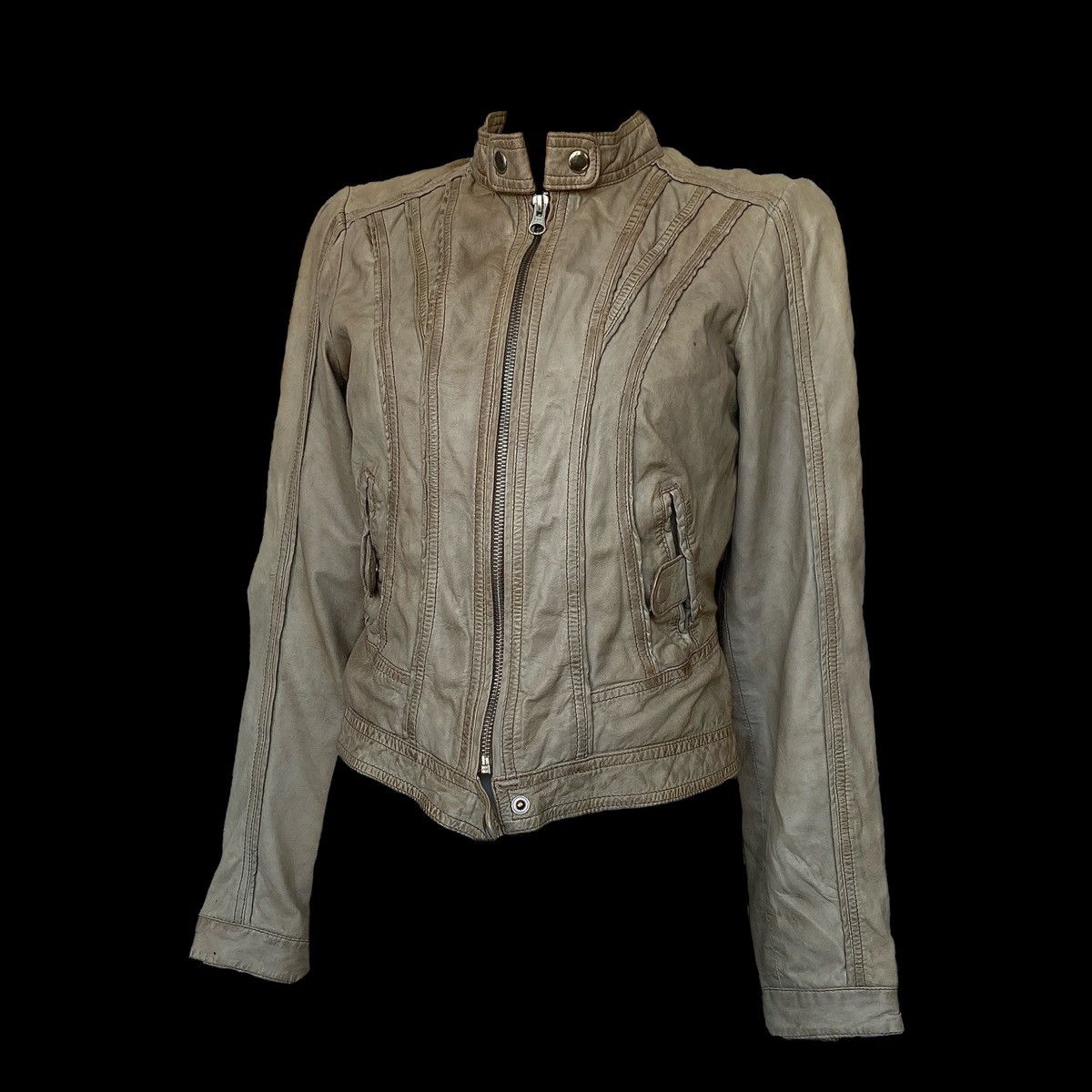 Genuine Leather Biker Real Leather Cropped Jacket Size S / US 4 / IT 40 - 1 Thumbnail