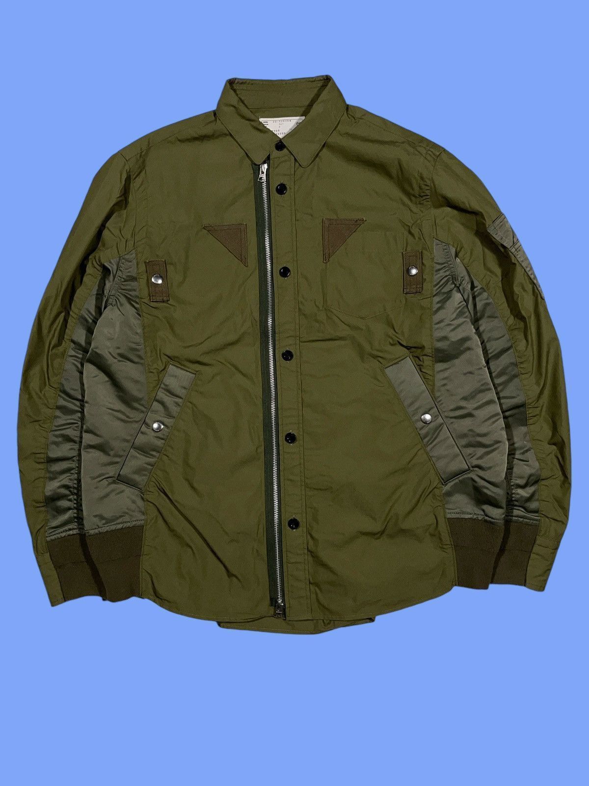 Dior × Sacai Dior X Sacai FW21 Black Hybrid Zip-up Bomber