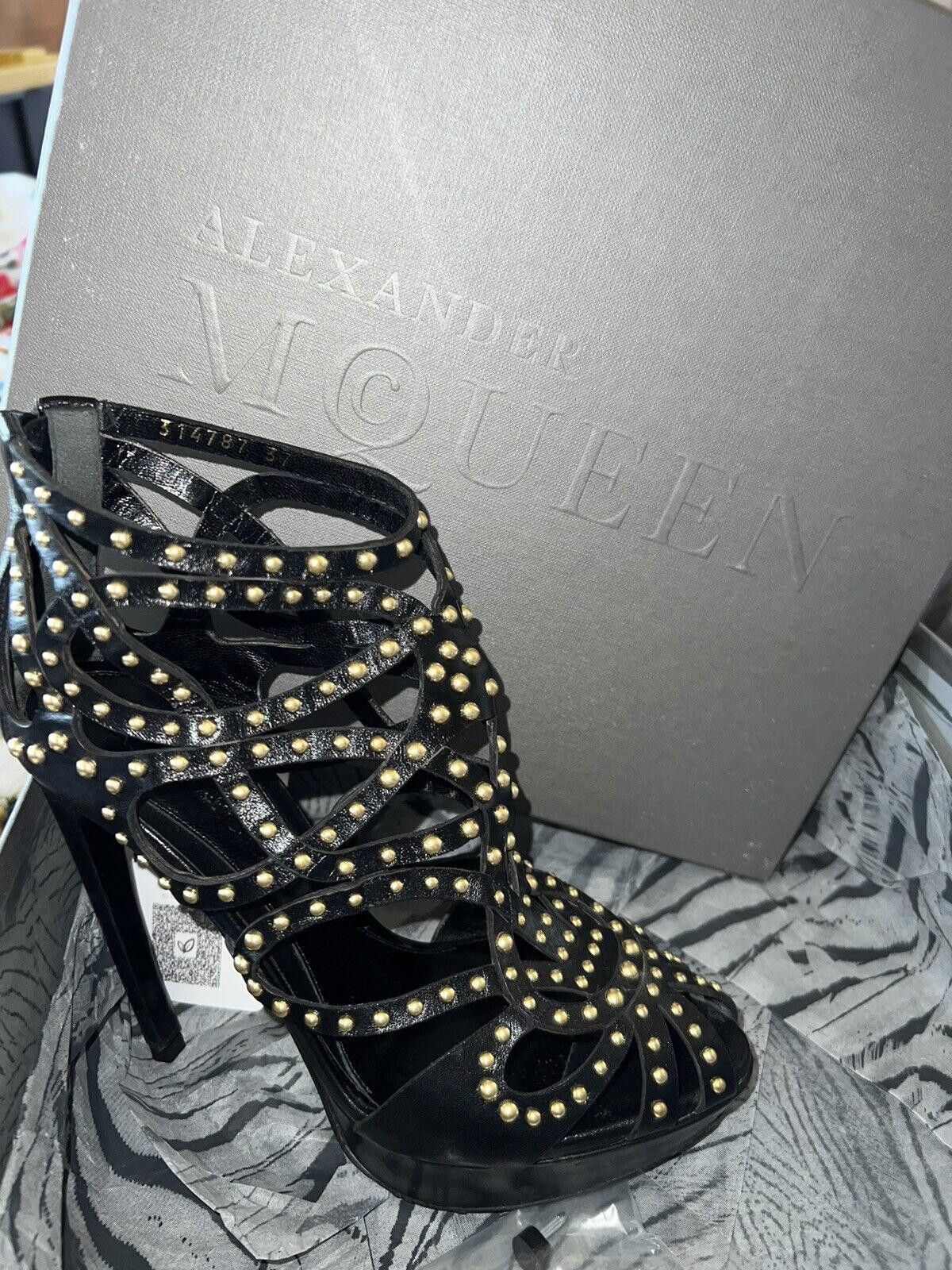 Alexander McQueen Alexander McQueen Studded Black Leather Cage Bootie US 7 Size US 7 / IT 37 - 4 Thumbnail