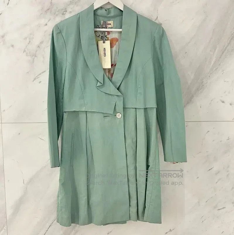 Kenzo KENZO Women's Long Green Cotton Trench Coat . Size M / US 6-8 / IT 42-44 - 1 Thumbnail