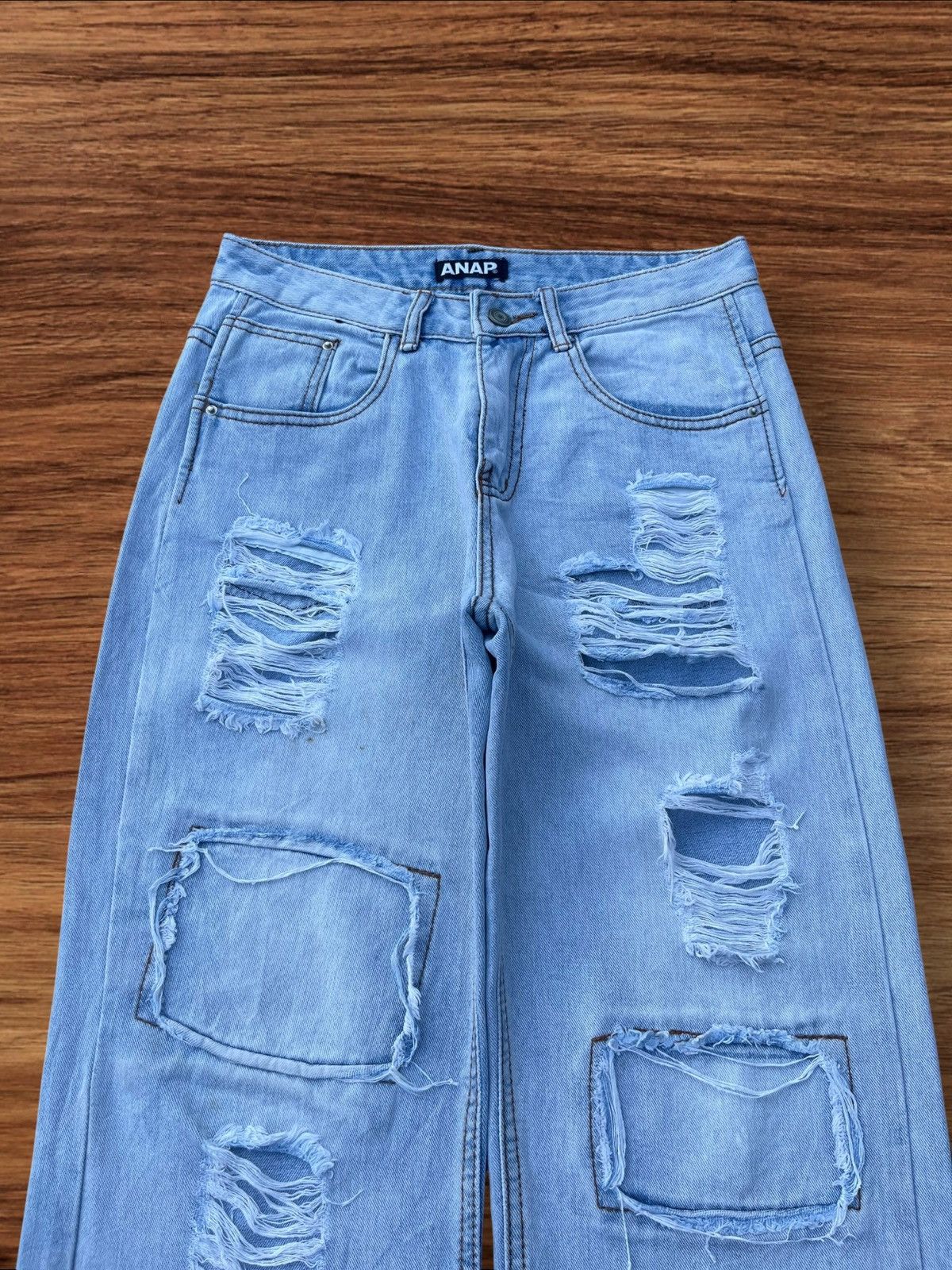 Designer × Japanese Brand Vintage Japanese Brand Blue Washed Distressed Patches Shorts Size US 28 / EU 44 - 3 Thumbnail