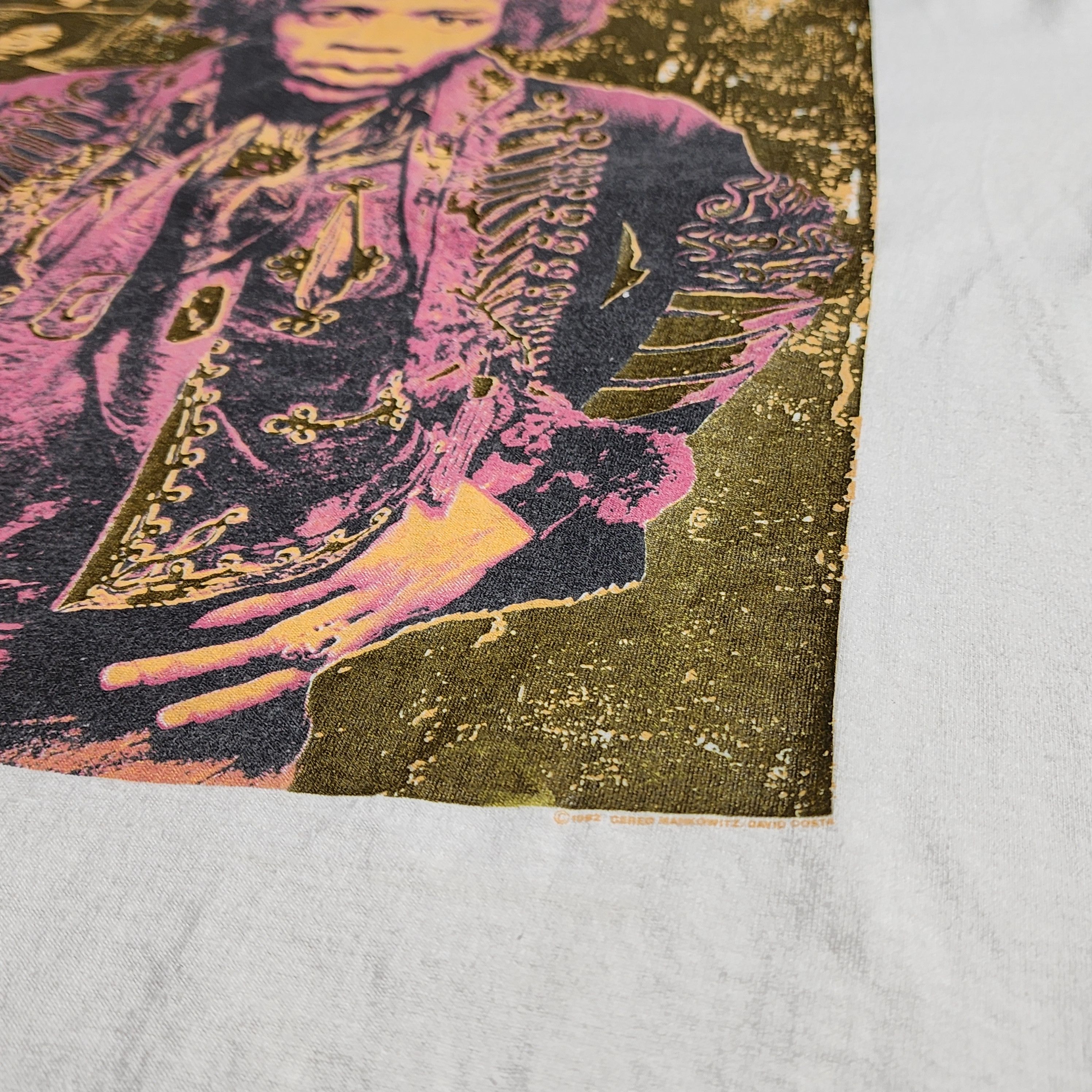 Band Tees × Jimi Hendrix × Vintage Vintage 1992 Jimi Hendrix Gered Mankowitz shirt promo tee Size US L / EU 52-54 / 3 - 7 Thumbnail