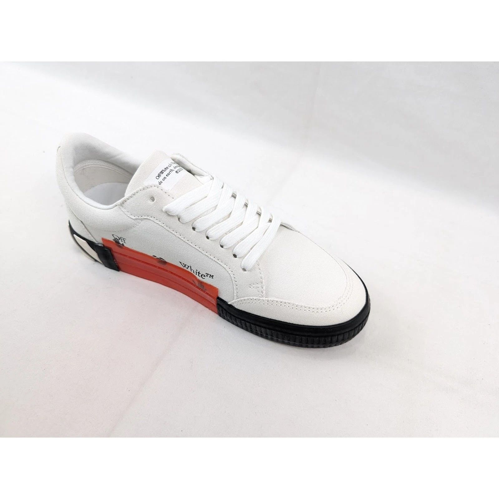 Off-White o1rshd1 Low-Top Sneakers Vulcanized Canvas in White/Black Size US 12 / EU 45 - 8 Thumbnail