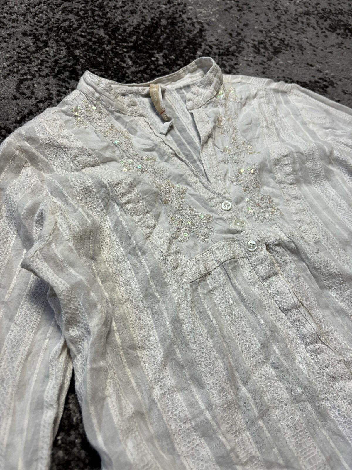 Designer × River Island × Vintage Vintage River Island antique cotton embroidered white blouse Size L / US 10 / IT 46 - 2 Thumbnail