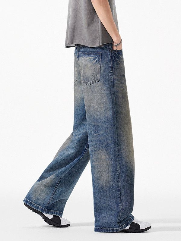 Vintage American retro distressed wash Vibe straight jeans for men Size US 32 / EU 48 - 4 Thumbnail