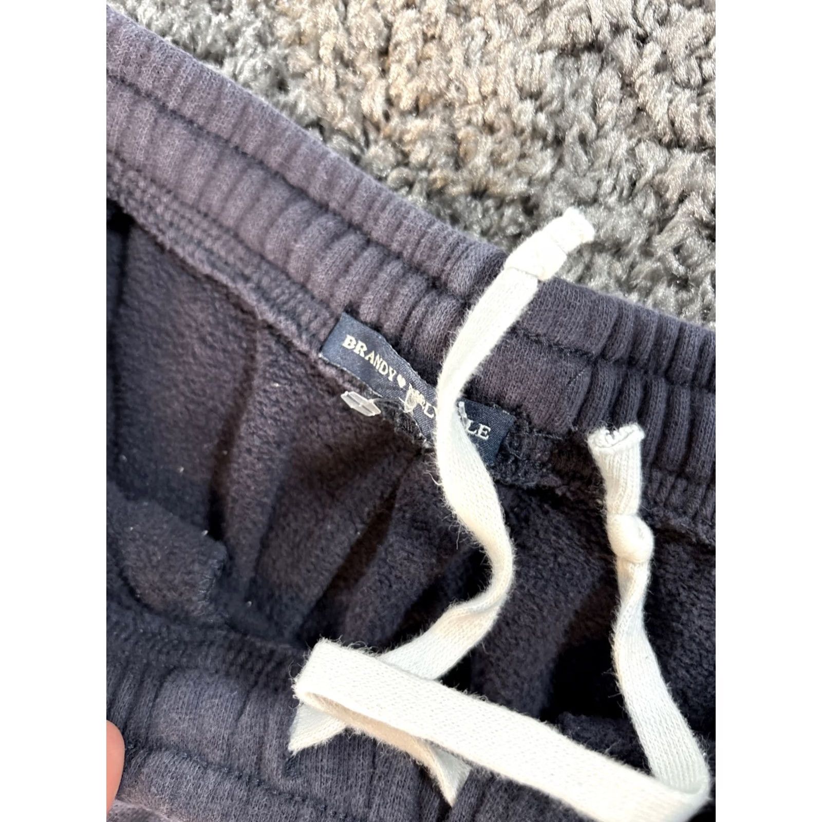 Brandy Melville Brandy Melville Sweatpants Womens One Size Wide-Leg Pull On Navy Blue Stripe Size 42" / US 20 - 6 Thumbnail