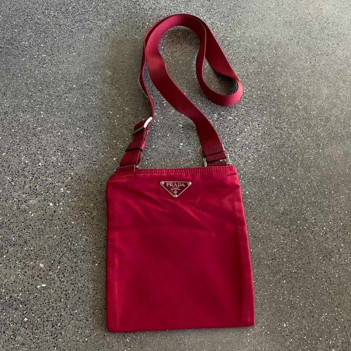 image of Prada Nylon Crossbody Bag in Red, Men's
