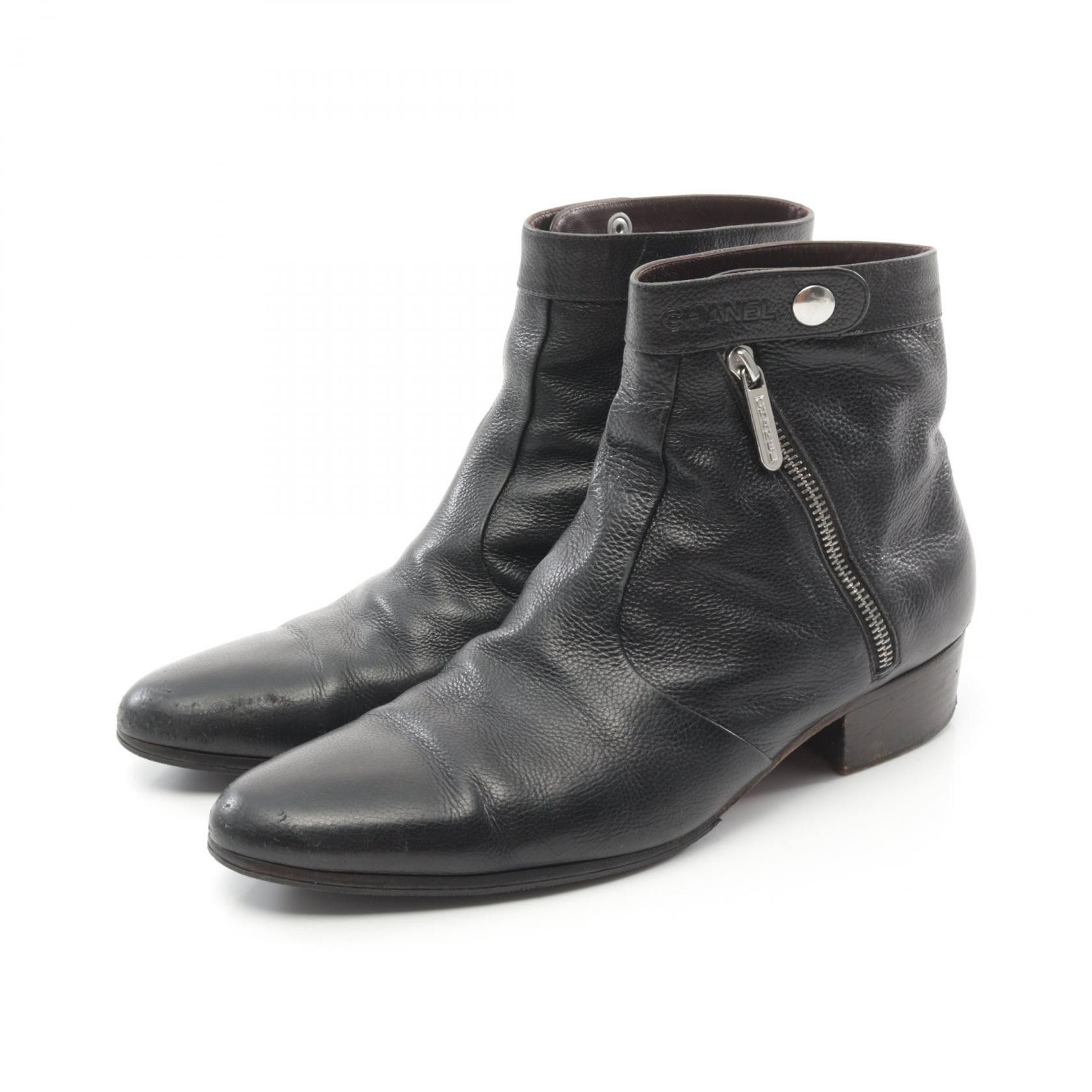 Chanel Chanel Boots Leather Boots Leather Shoes in Black, Women's