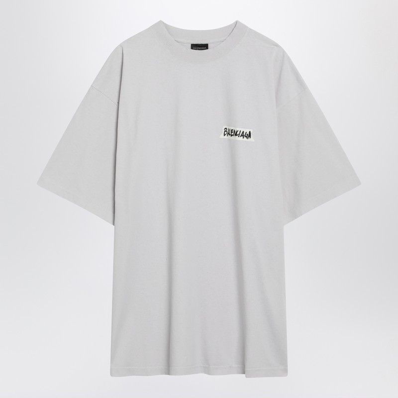 Balenciaga White Masking Tape T-Shirt With Medium Fit
