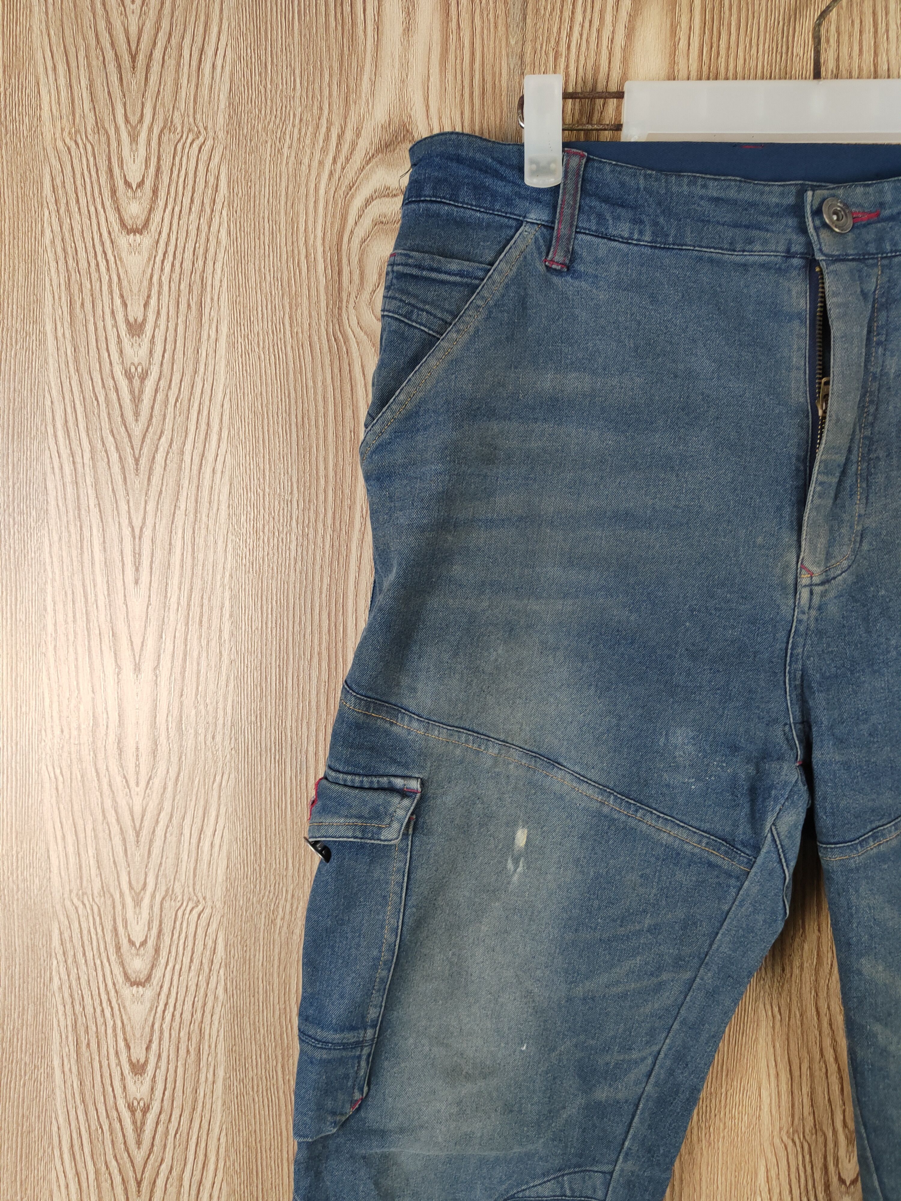 Japanese Brand FieldCore Blue Distressed Ripped Jeans #W098 Size US 34 / EU 50 - 3 Thumbnail