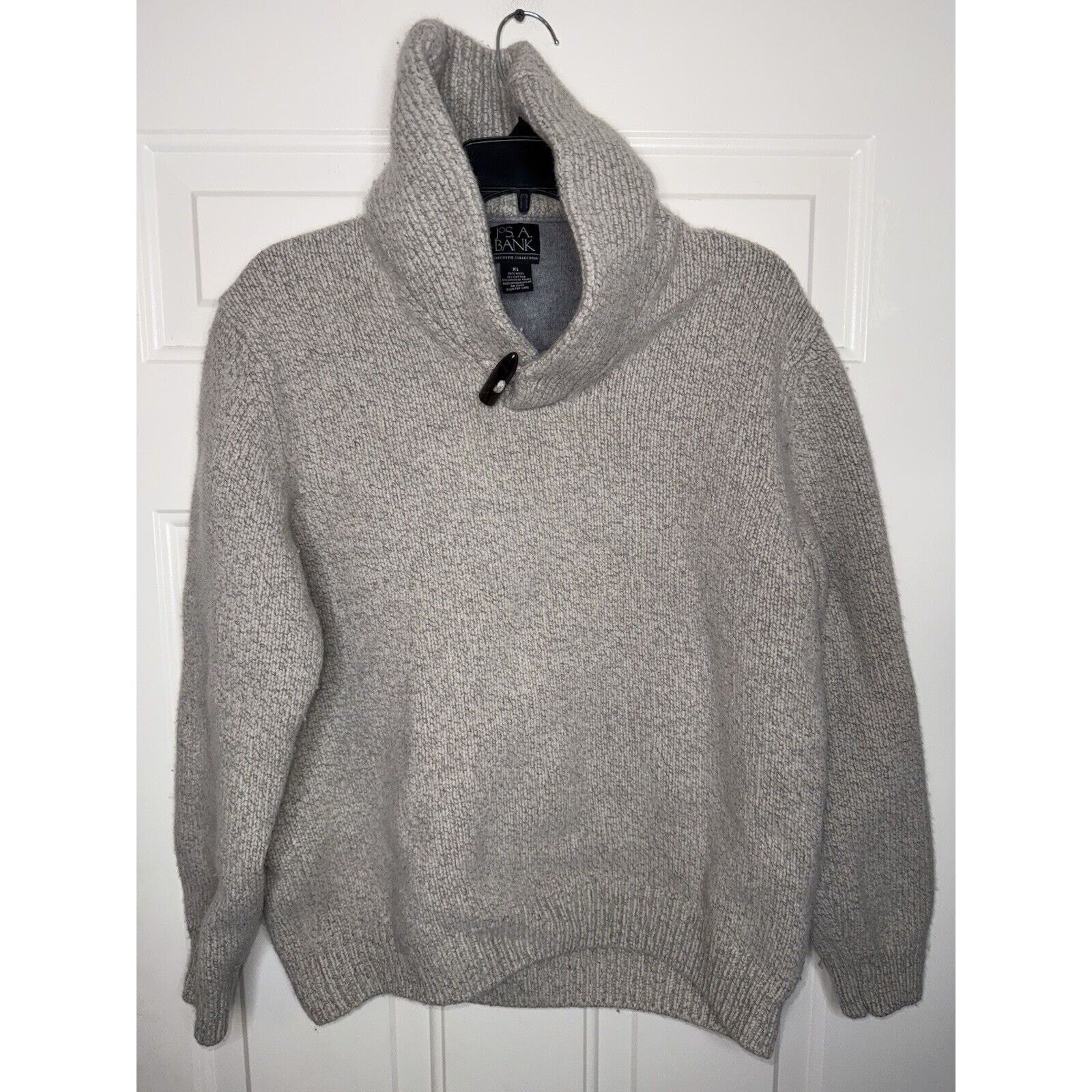 Jos. A. Bank Jos A Bank Sweater Mens XL Gray Wool Knit Casual Fleece Size US XL / EU 56 / 4 - 1 Thumbnail