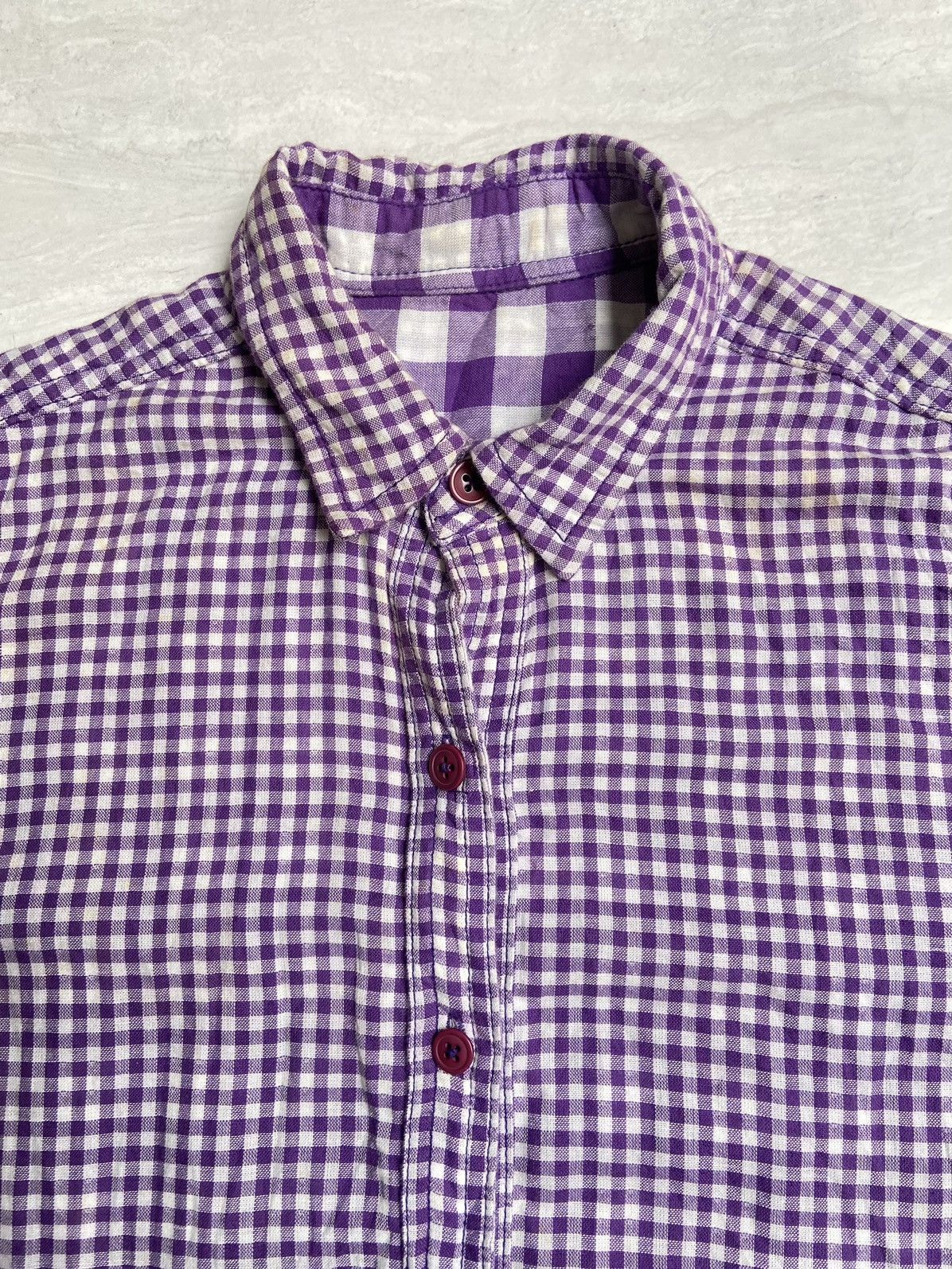 Japanese Brand × Neighborhood × izzue IZZUE Purple Plaid Shirt Size US S / EU 44-46 / 1 - 22 Thumbnail