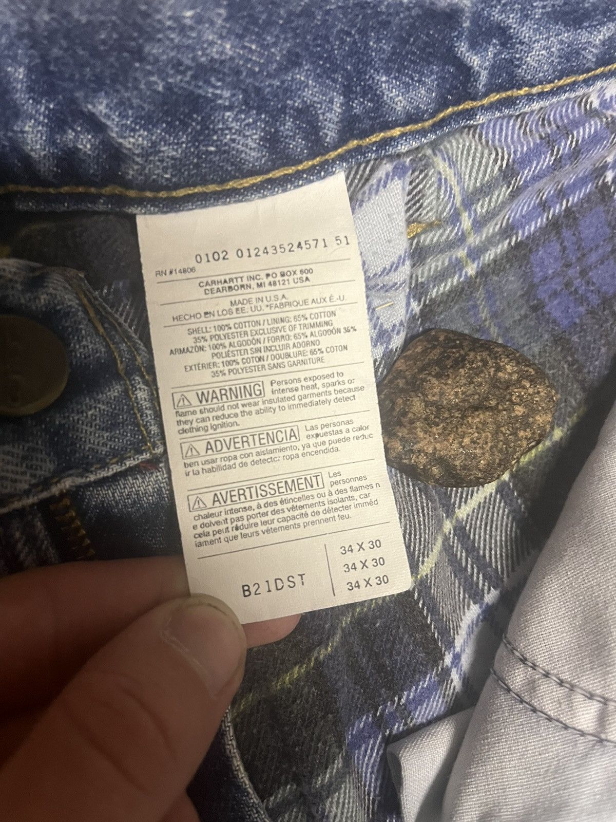 Carhartt GRAIL Vintage Carhartt Denim Jeans 34x30 Made In USA B21DST Size US 34 / EU 50 - 6 Thumbnail