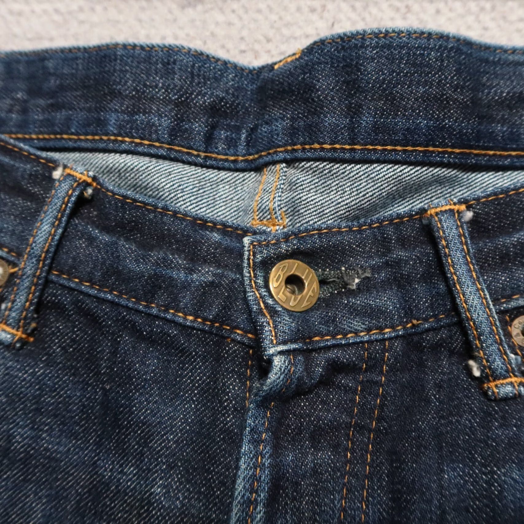 Japan Blue VINTAGE Japan Blue Circle Selvedge Denim Jeans Men 32 Dark Wash Distressed 28 Inseam Jeans Size US 32 / EU 48 - 5 Thumbnail