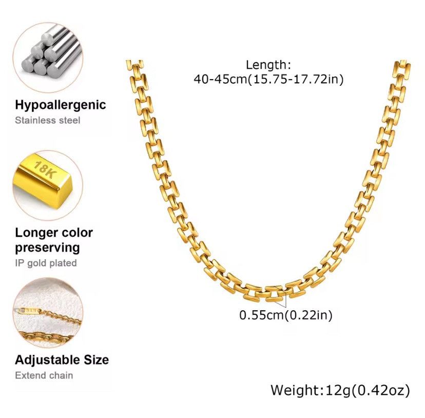 Other Gold Plated Stainless Steel Link Chain Necklace Size ONE SIZE - 3 Thumbnail