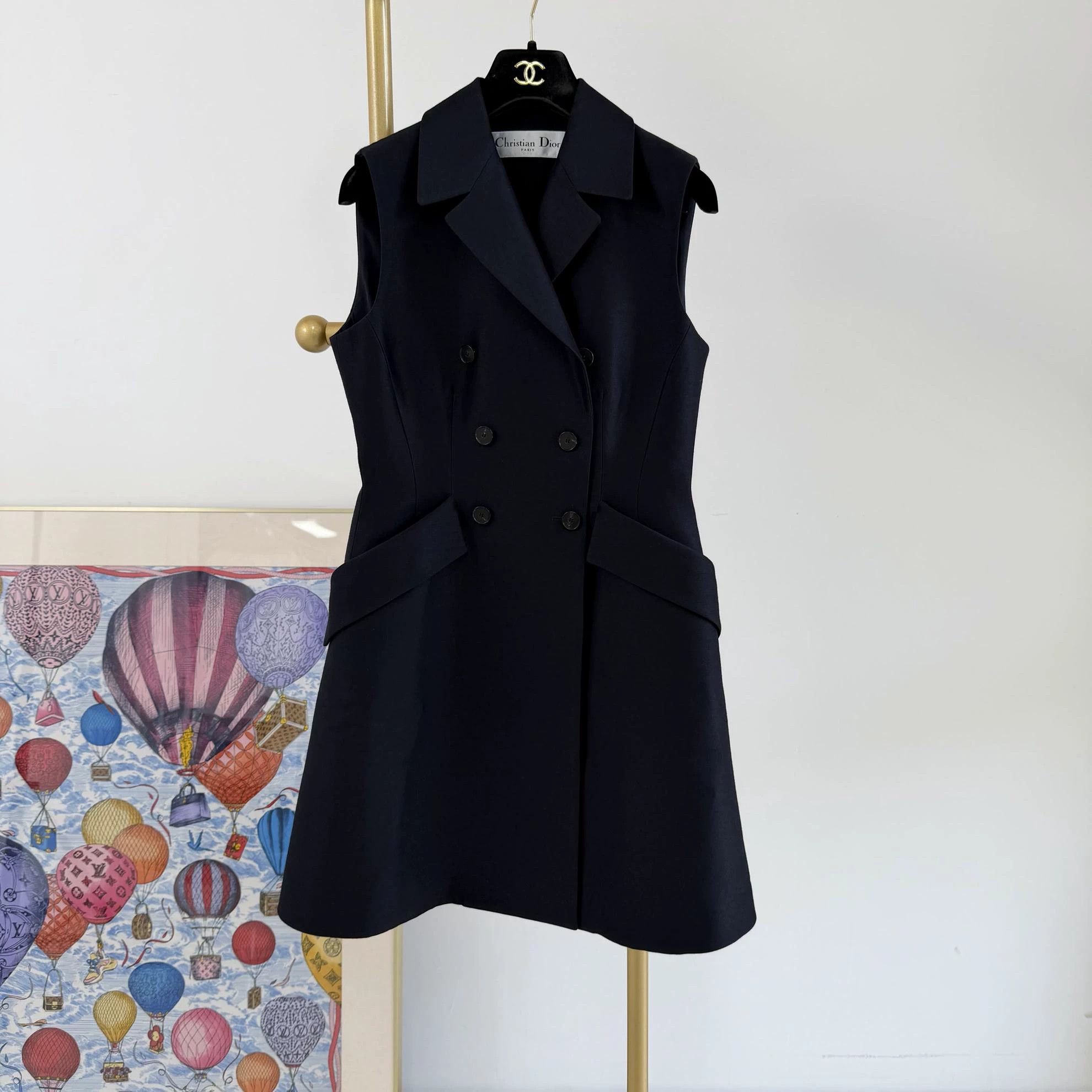 Christian Dior Monsieur Christian Dior Navy Blue Sleeveless Dress F36 8673 Size XS / US 0-2 / IT 36-38 - 1 Thumbnail