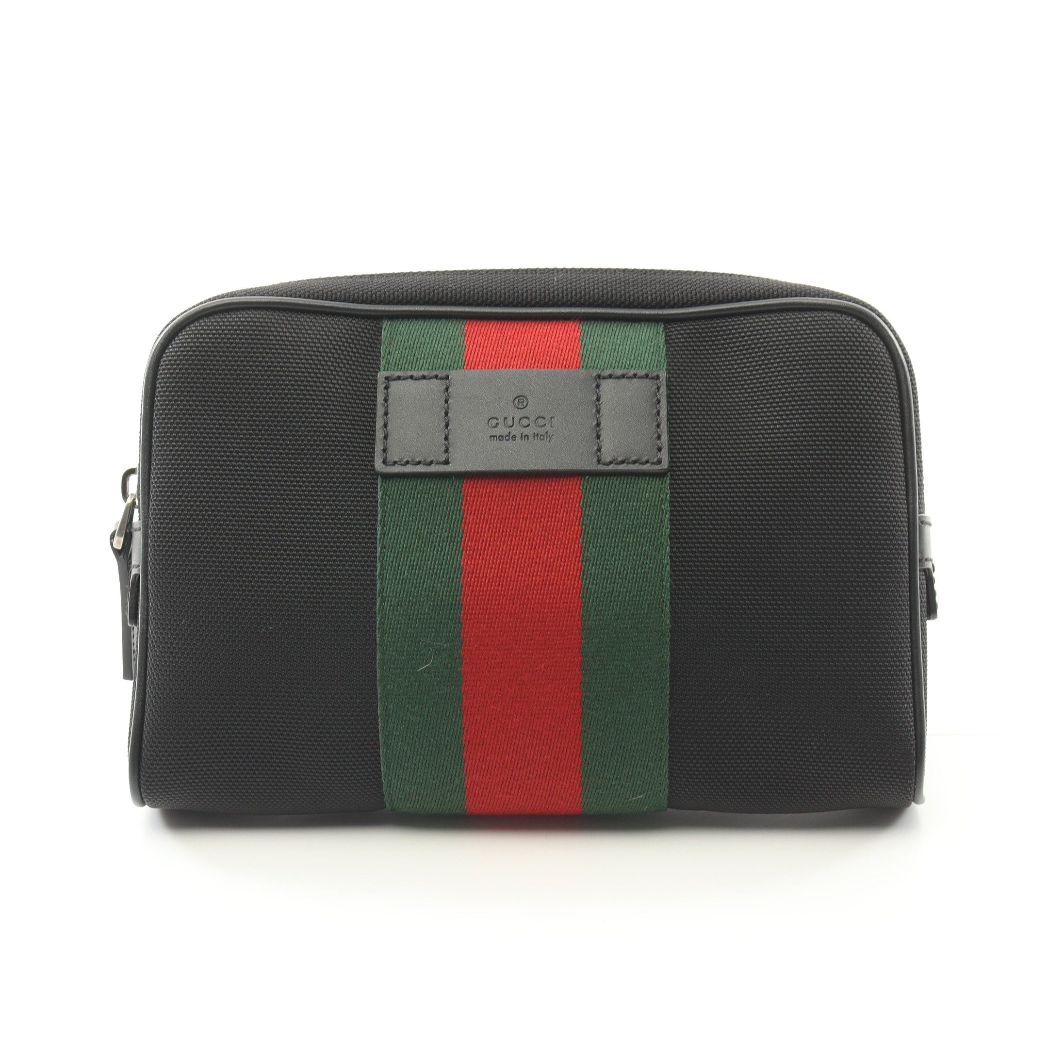 Gucci Gucci Sherry Line Body Bag Waist Nylon Canvas Leather Black Multicolor Size ONE SIZE - 1 Thumbnail