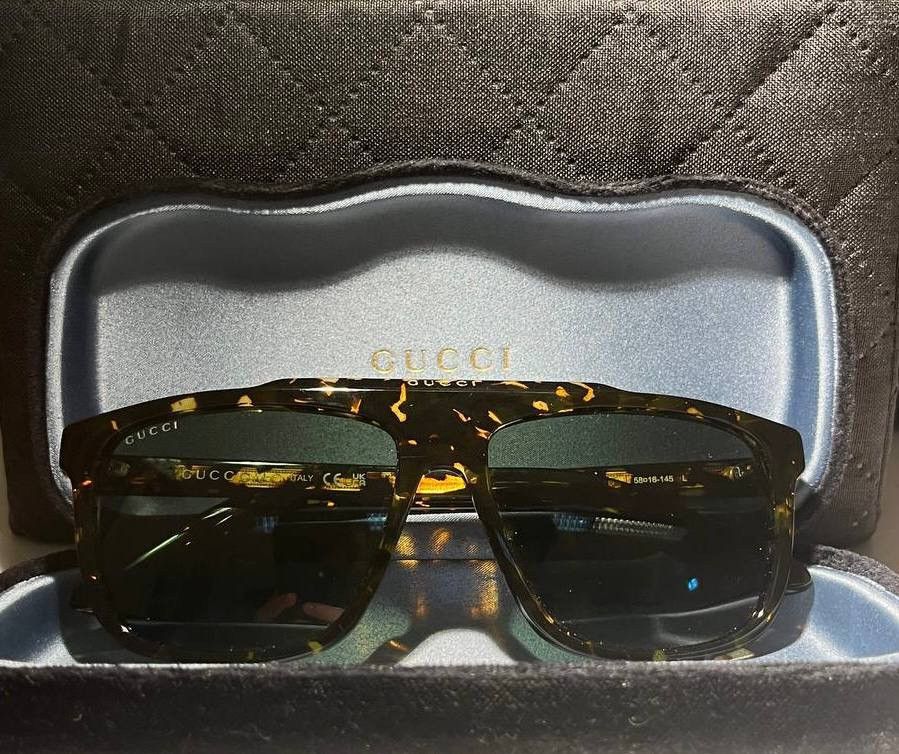 Gucci GUCCI Schwarz-braune Pilotenbrille Size ONE SIZE - 1 Thumbnail