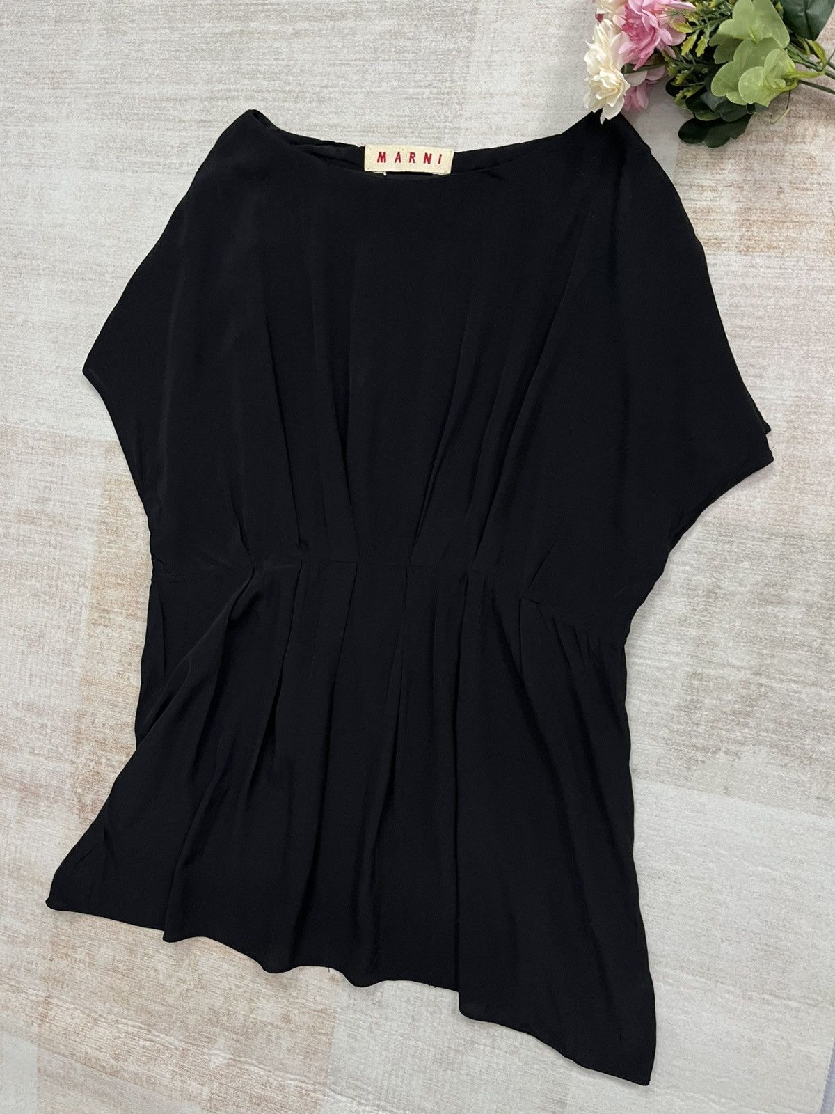 Marni Marni Black Draped Waist Viscose Blouse Size M / US 6-8 / IT 42-44 - 3 Thumbnail