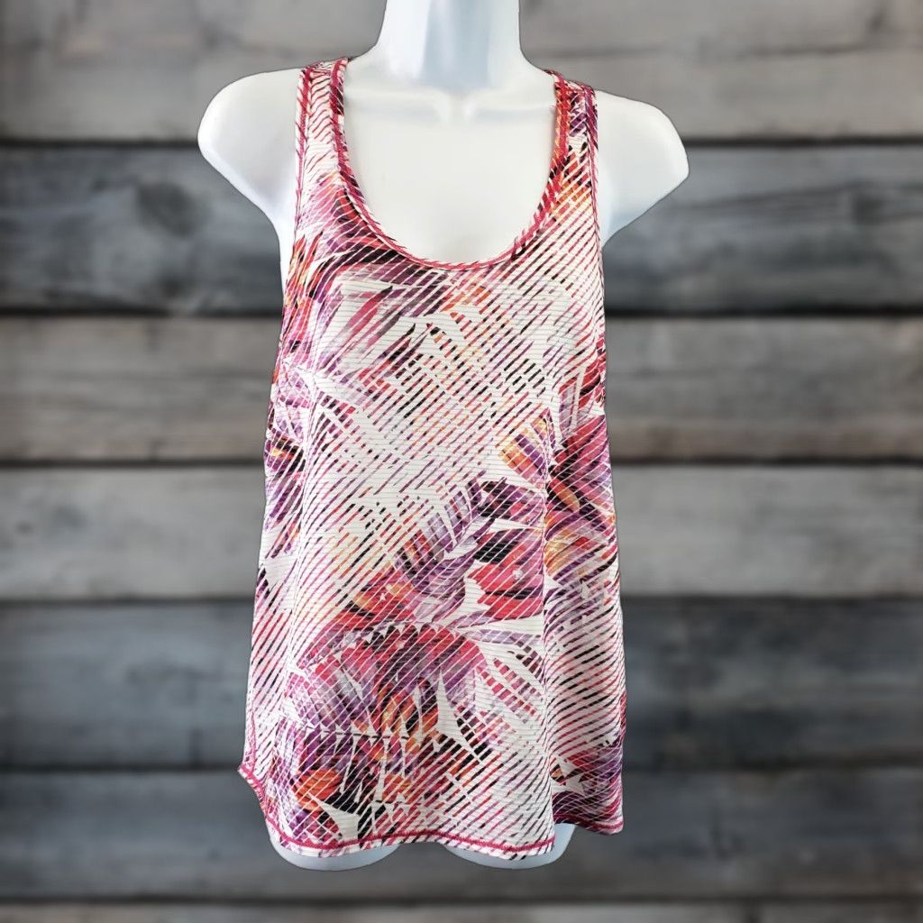Prana Prana Womens Tank Sz S Cosmo Pink Paradise Striped Scoop Neck Activewear Shirt Womens Size ONE SIZE - 1 Thumbnail