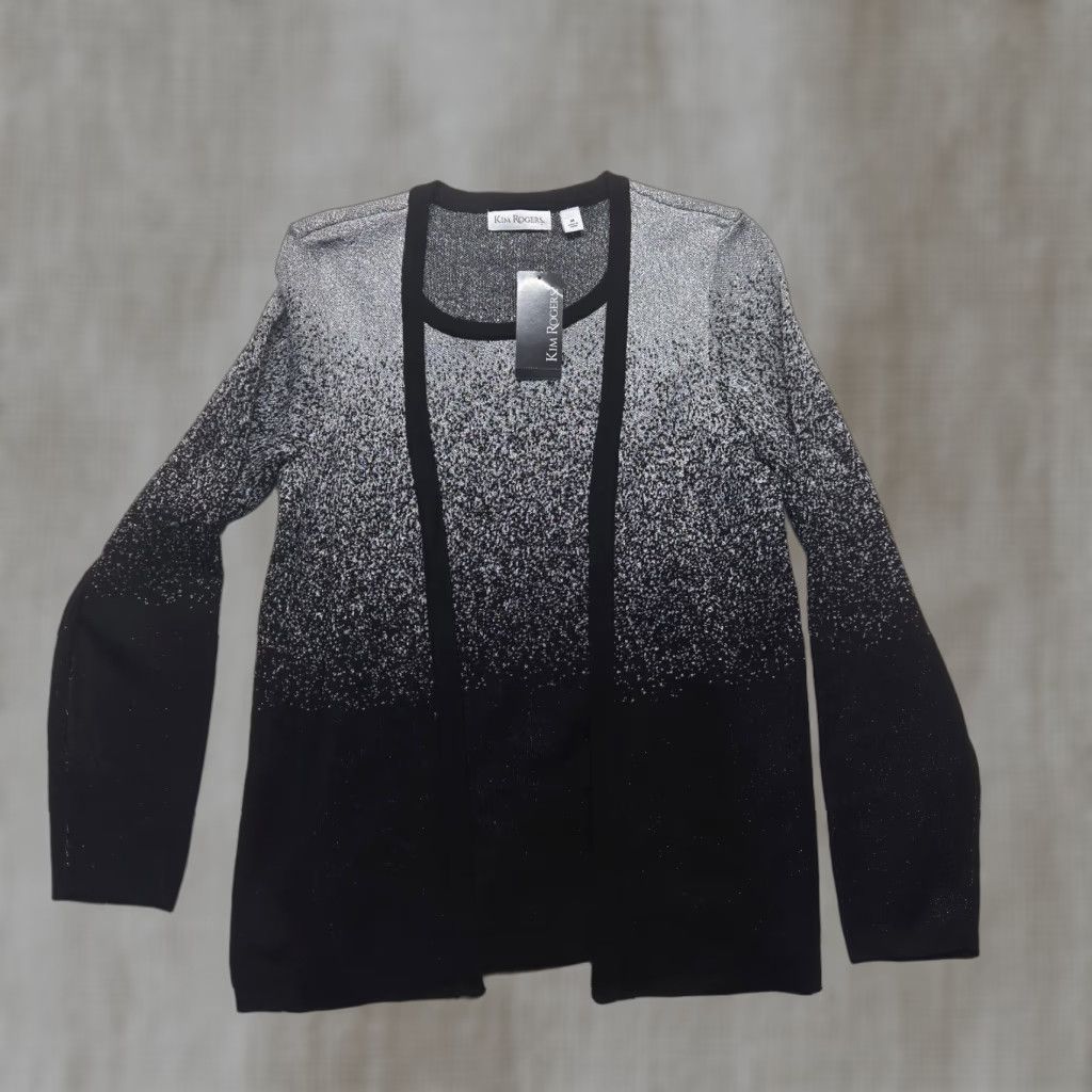 Vintage VINTAGE Kim Rogers Women's Sweater Cardigan Open Front Medium Gray Cotton 80s Size M / US 6-8 / IT 42-44 - 1 Thumbnail