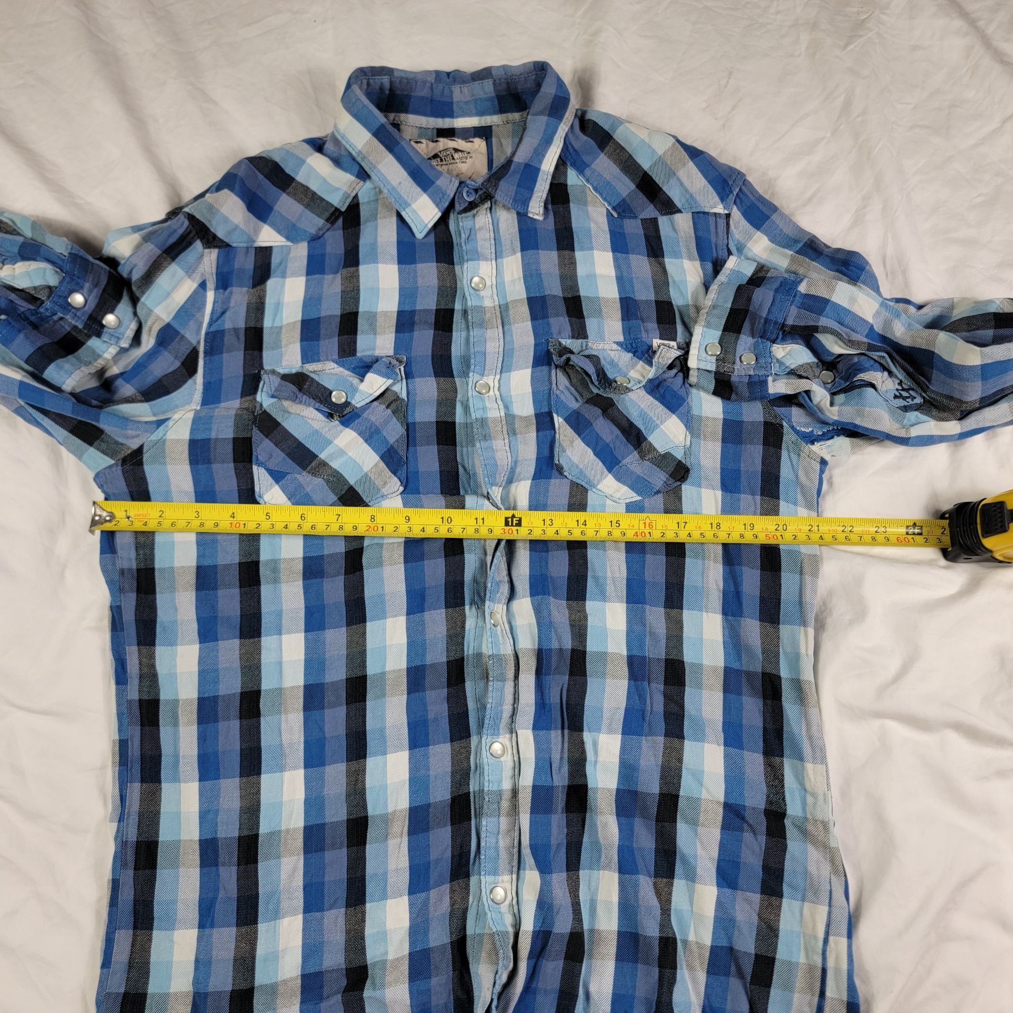 Vans Vans Off The Wall Mens XL Blue Plaid Long Sleeve Shirt Casua Size US XL / EU 56 / 4 - 6 Thumbnail