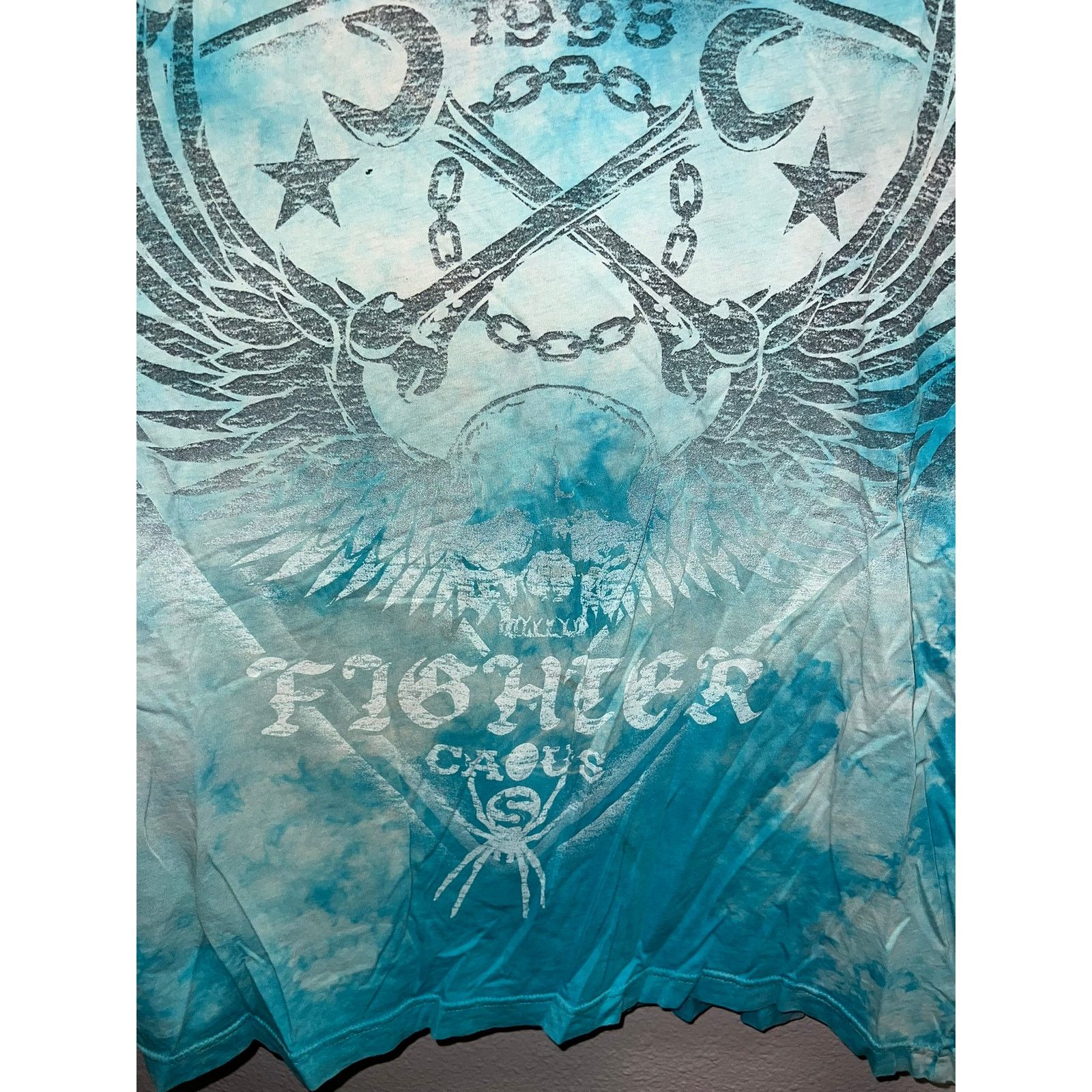 Vintage Y2K Sinister Fighter Shirt Blue AOP All Over Print Y2K Tee L Size US L / EU 52-54 / 3 - 4 Thumbnail