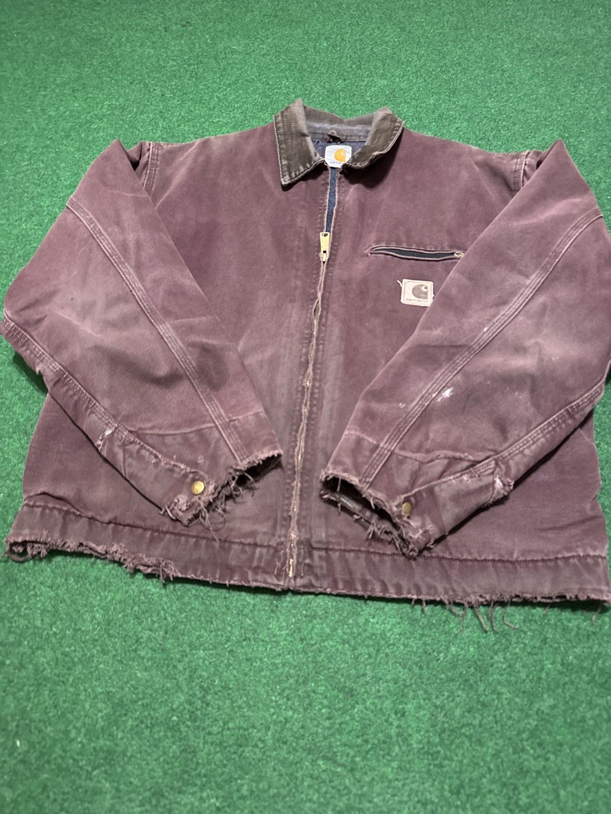 Carhartt Vintage Carhartt Jacket XL Purple Distressed J97BRG Detroit Size US XL / EU 56 / 4 - 3 Thumbnail