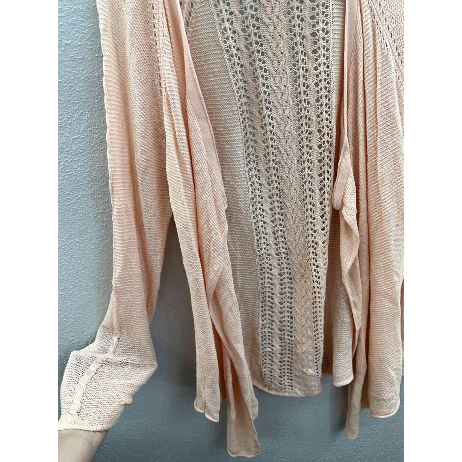 Vintage Sonoma Womens Cardigan Size Large Pink Long Sleeve Open Front Open Knit Size L / US 10 / IT 46 - 4 Thumbnail