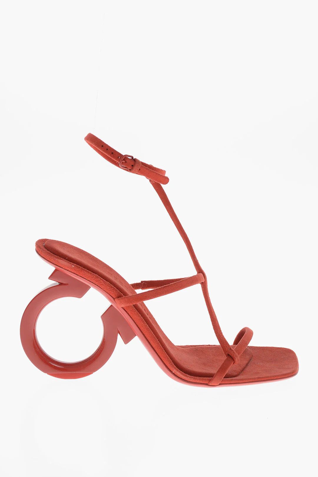 Salvatore Ferragamo og1mm0426 Suede Sandals in Red Size US 9.5 / IT 39.5 - 1 Thumbnail