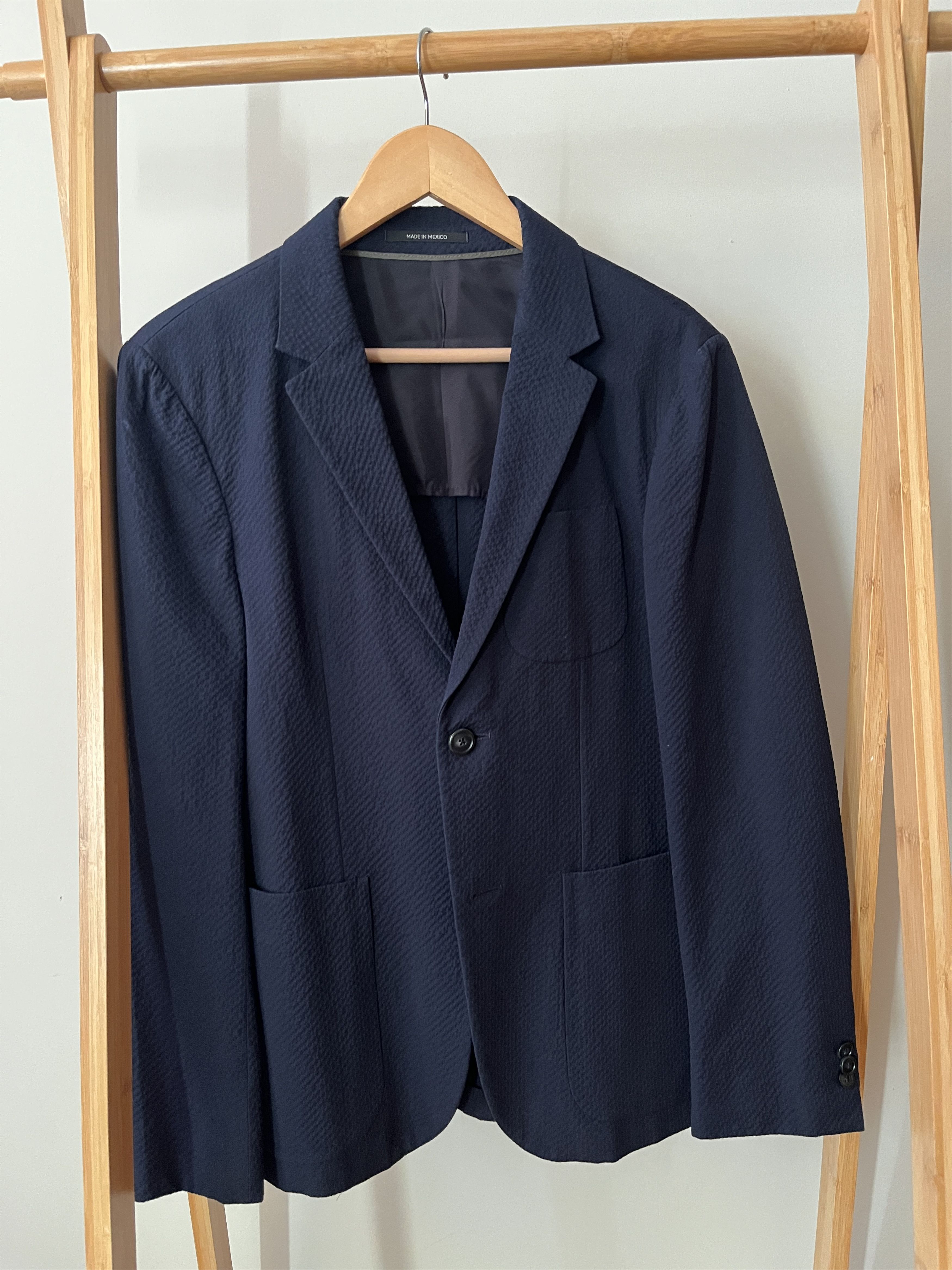 Z Zegna Z Zegna Navy Lightweight textured blazer / Shirt Jacket, 37 Size 38S - 1 Thumbnail