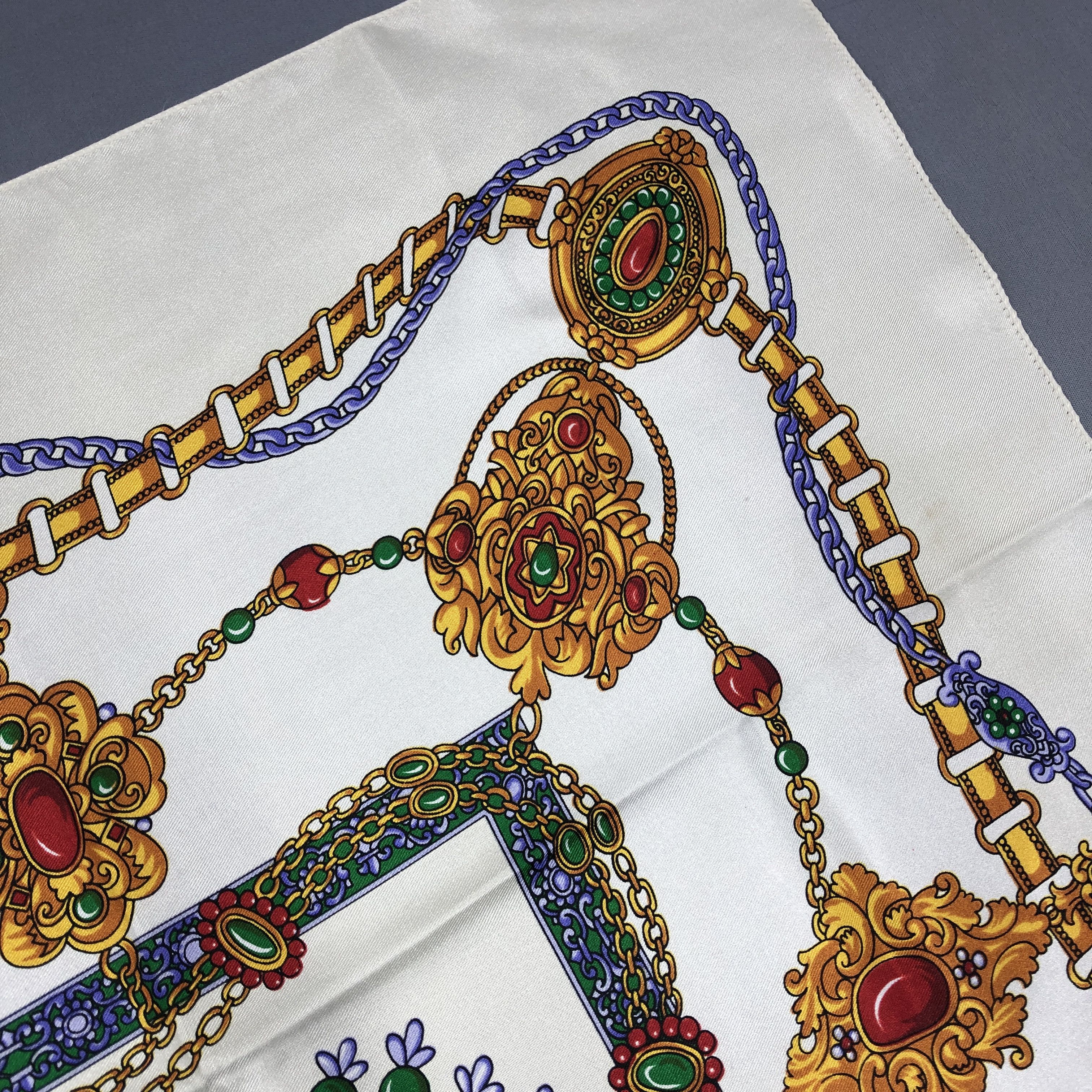 Japanese Brand Vintage 90s Chain Bracelet SILK Scarf Stole Wraps Scarves Size ONE SIZE - 6 Thumbnail