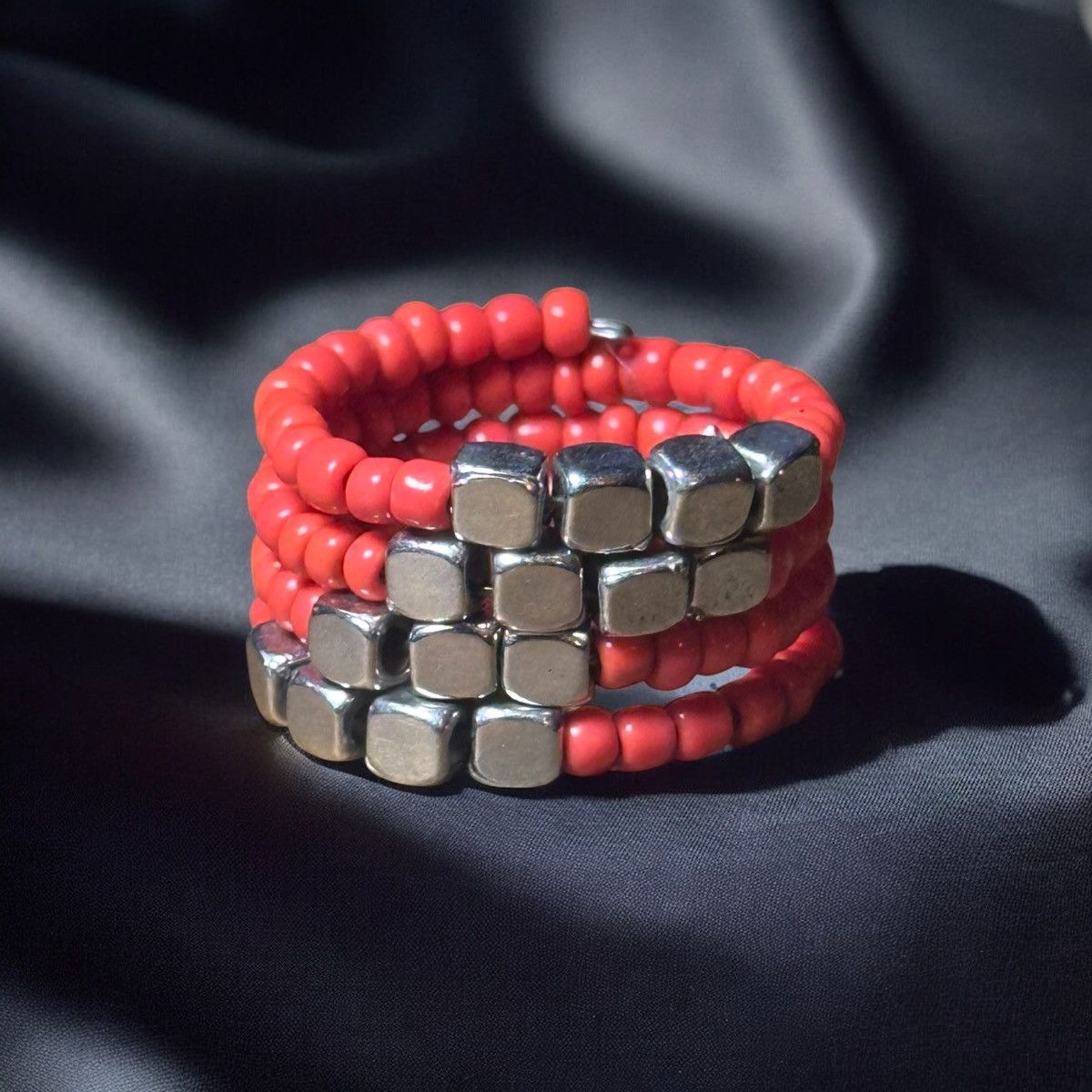 Other Coral and silver beaded wrap ring Size ONE SIZE - 1 Thumbnail