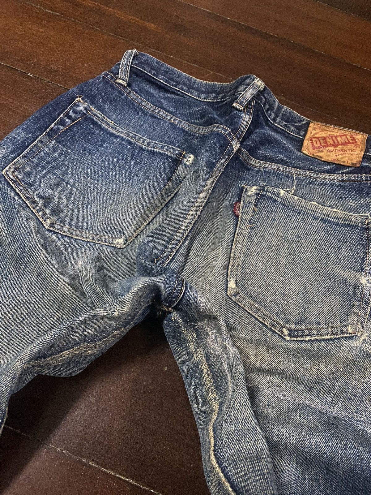 Denime FIRE 🔥 VINTAGE DENIME JAPAN DISTRESSED REWORK FADED JEANS Size US 29 - 18 Thumbnail