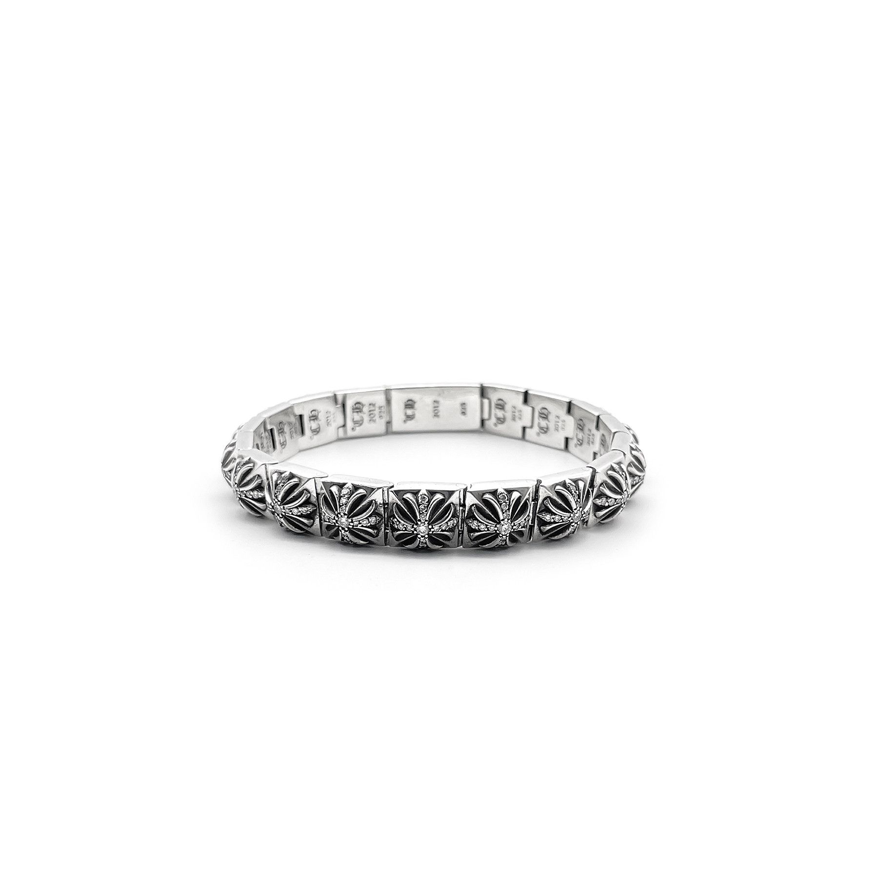Chrome Hearts Chrome Hearts Silver Diamonds Pyramid Hinged Plus Bracelet Size ONE SIZE - 1 Thumbnail