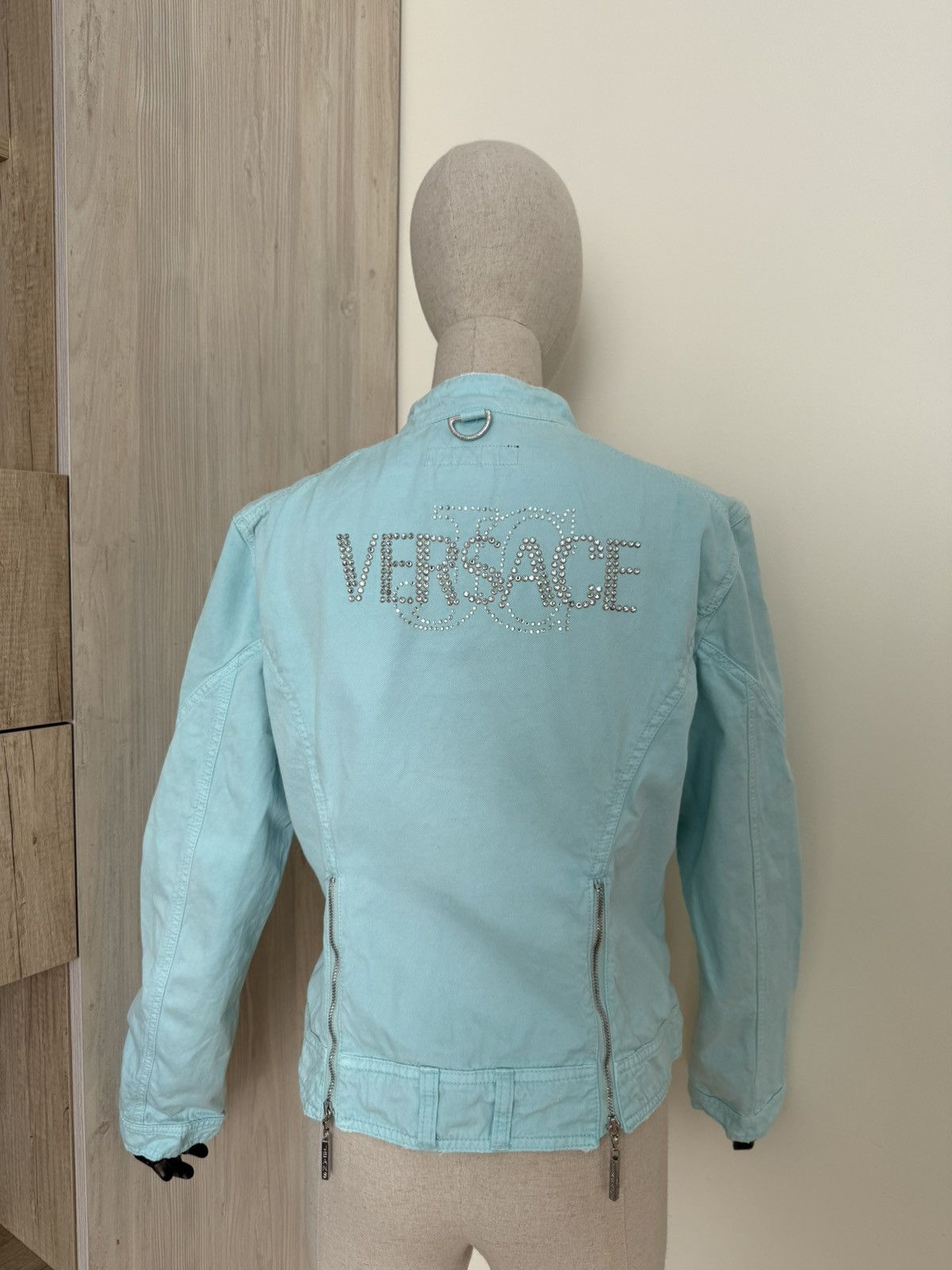 Versace Jeans Couture Versace Jeans Couture Aqua Blue Biker Jacket Italy Y2K Size M / US 6-8 / IT 42-44 - 1 Thumbnail