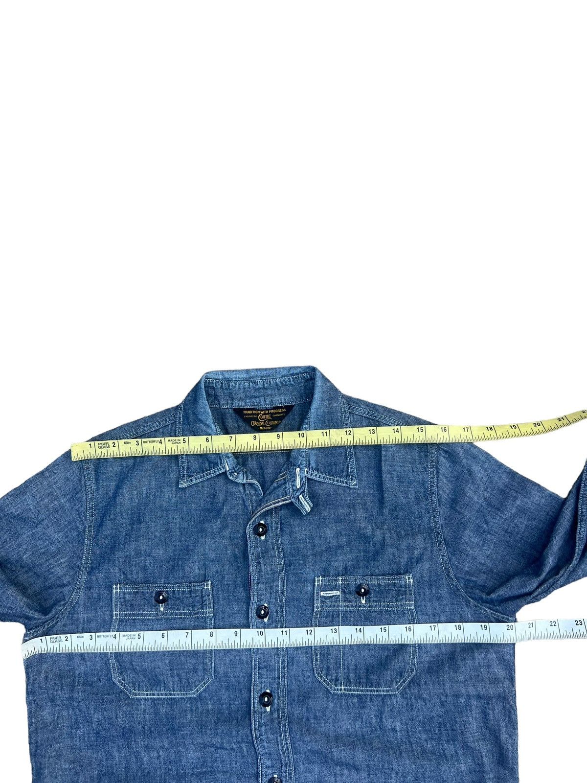Vintage Cootie Japan 3q Sleeve Chambray Work Shirt Size US S / EU 44-46 / 1 - 3 Thumbnail