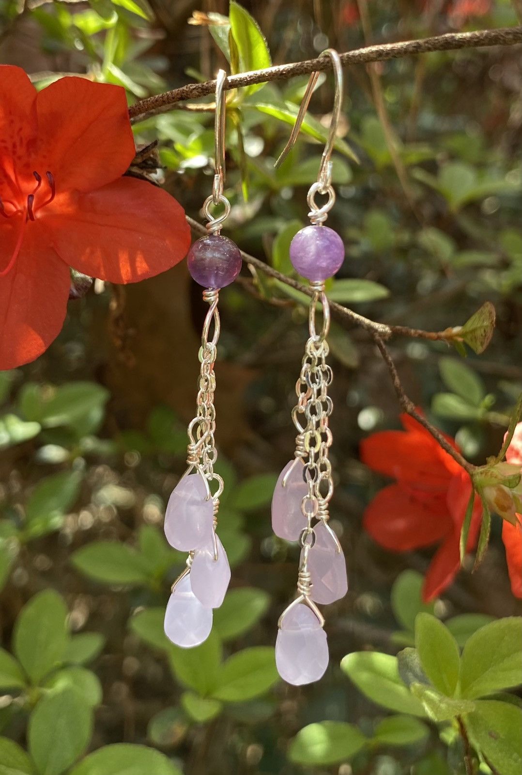 Handmade Lavender Quartz Dangles Size ONE SIZE - 1 Thumbnail