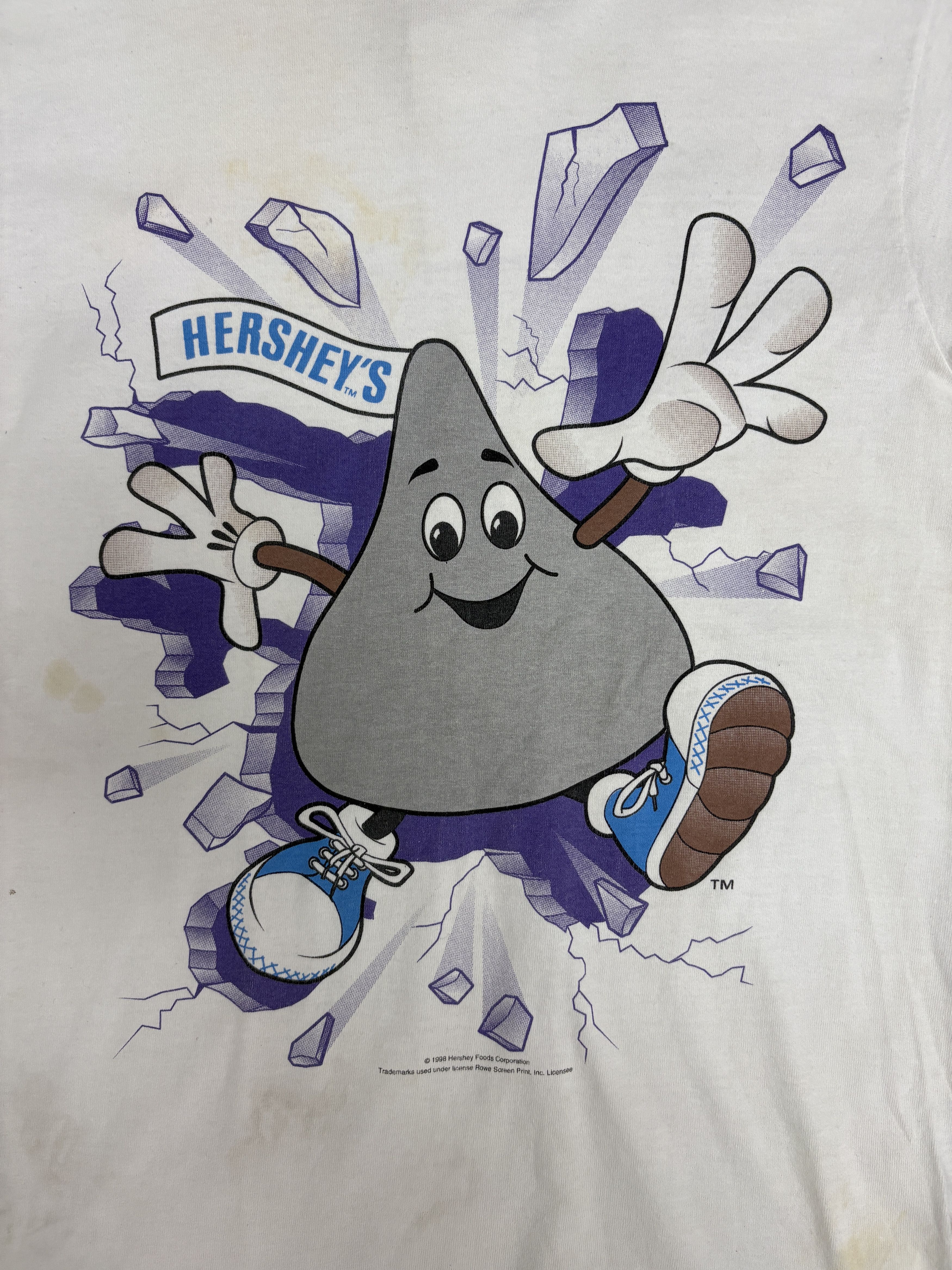 Vintage Hershey's Kisses Breakthrough Vintage White T-Shirt Tee Size US S / EU 44-46 / 1 - 2 Thumbnail
