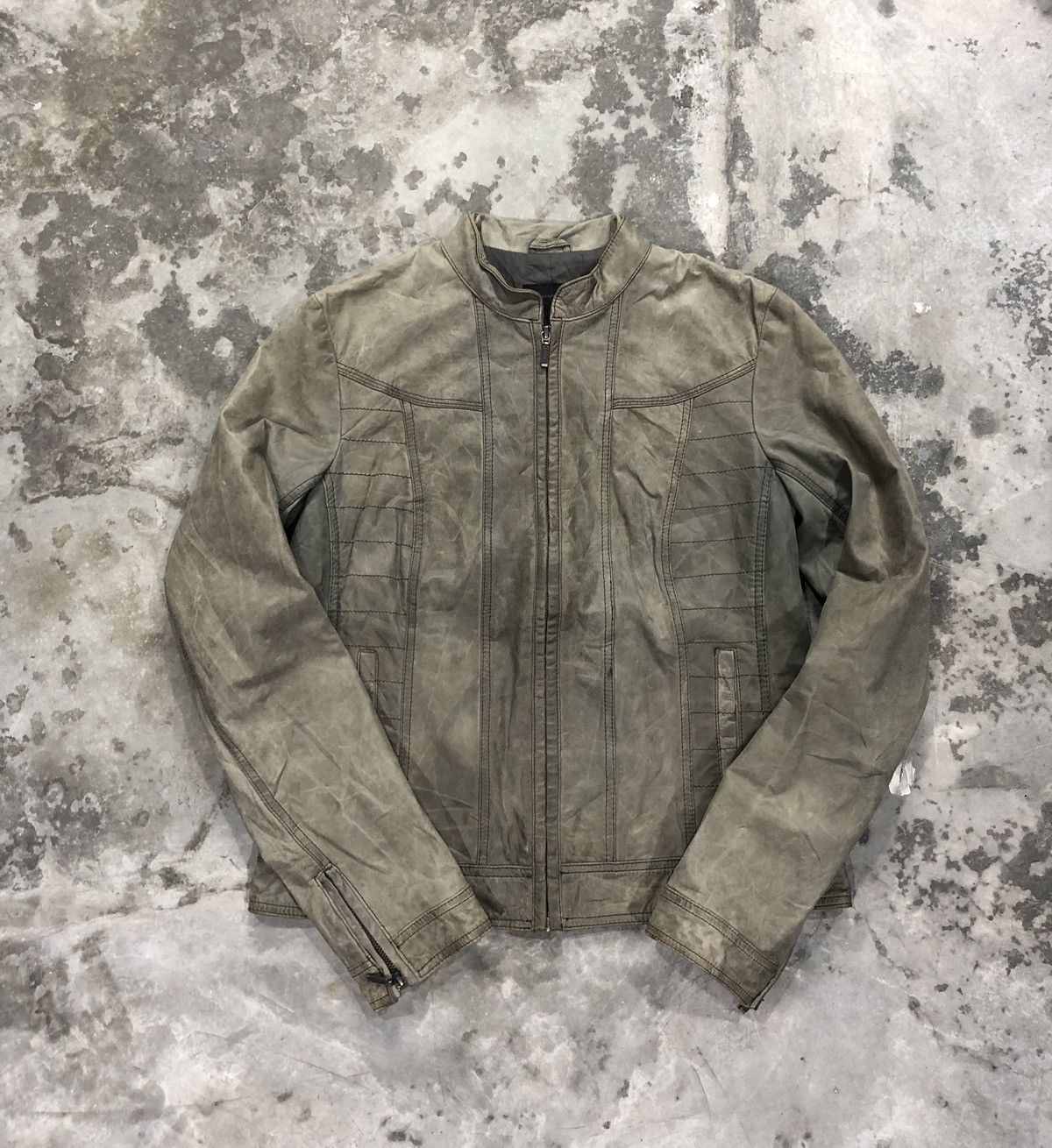 Mango Genuine leather biker jacket